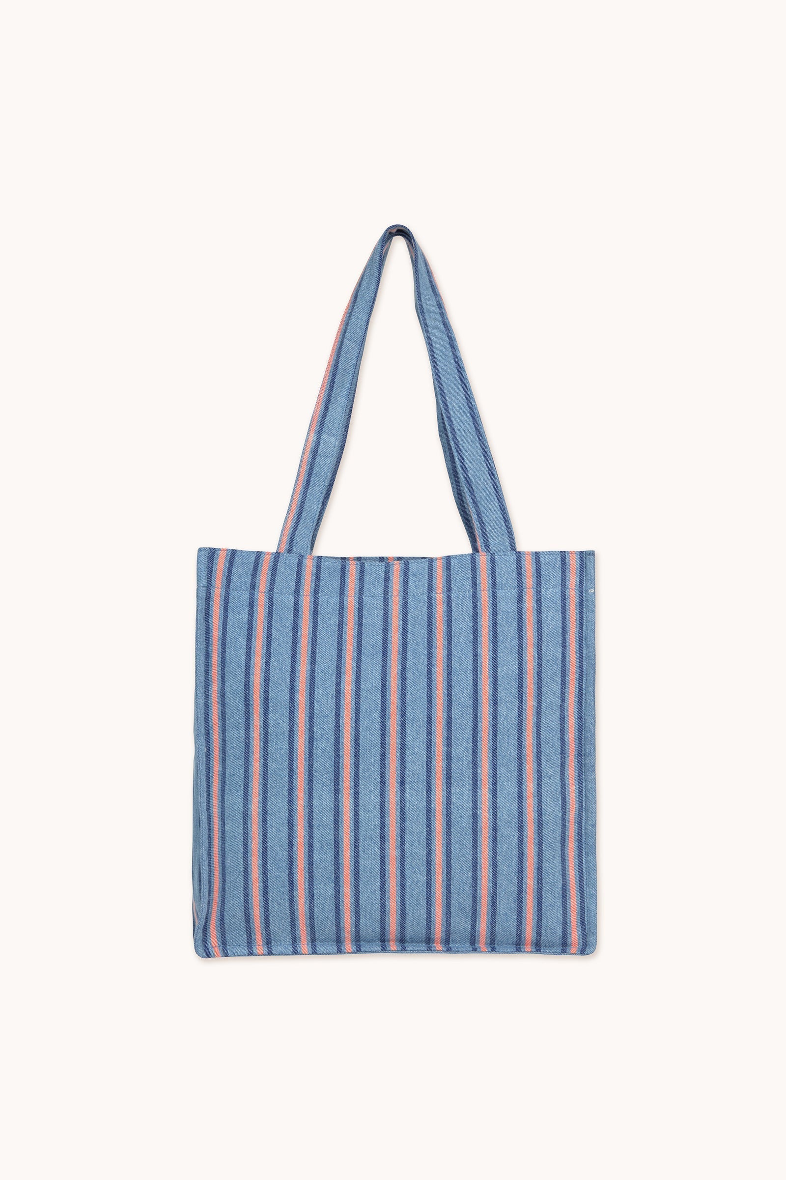 STRIPES DENIM TOTE BAG