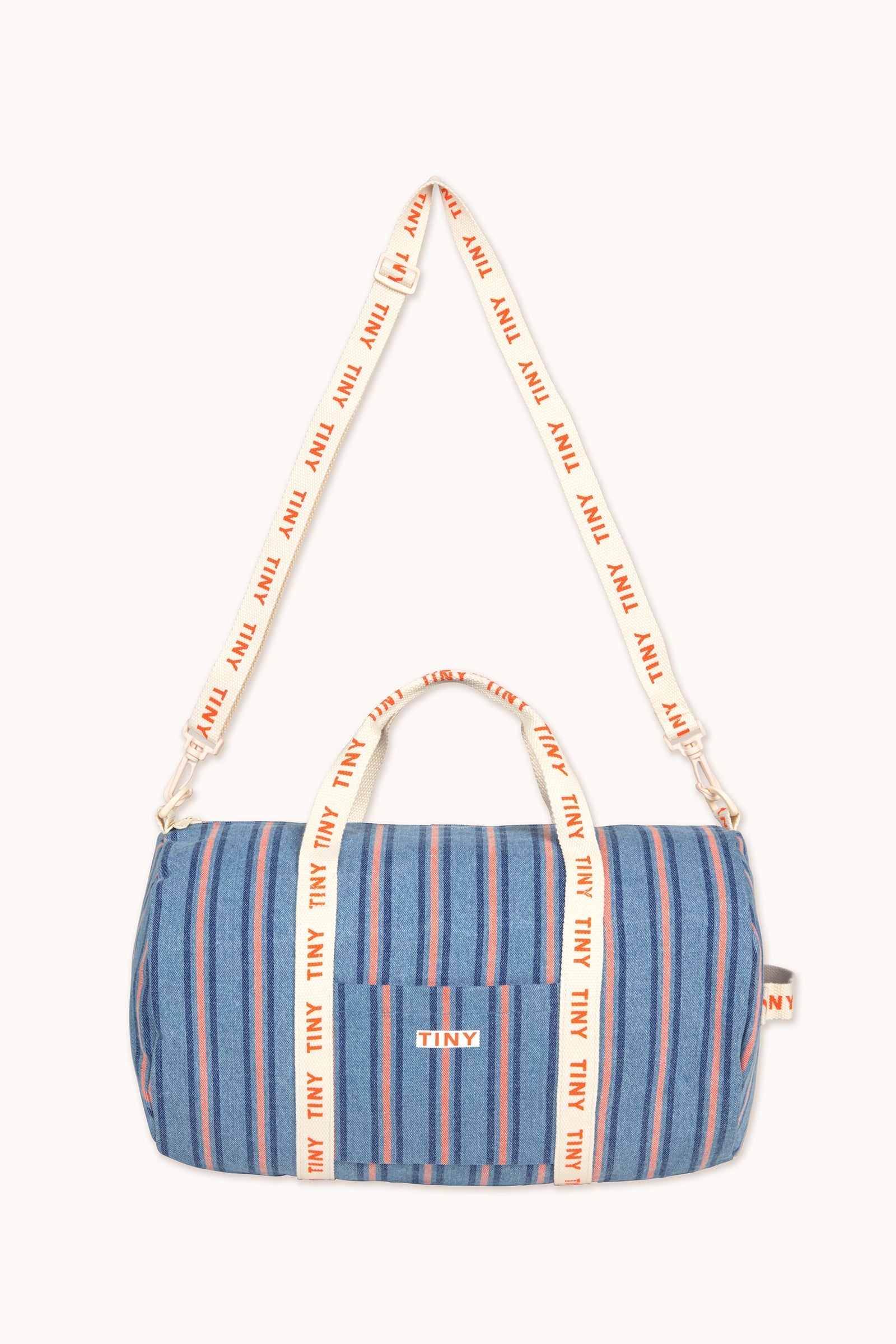 STRIPES DENIM DUFFLE BAG