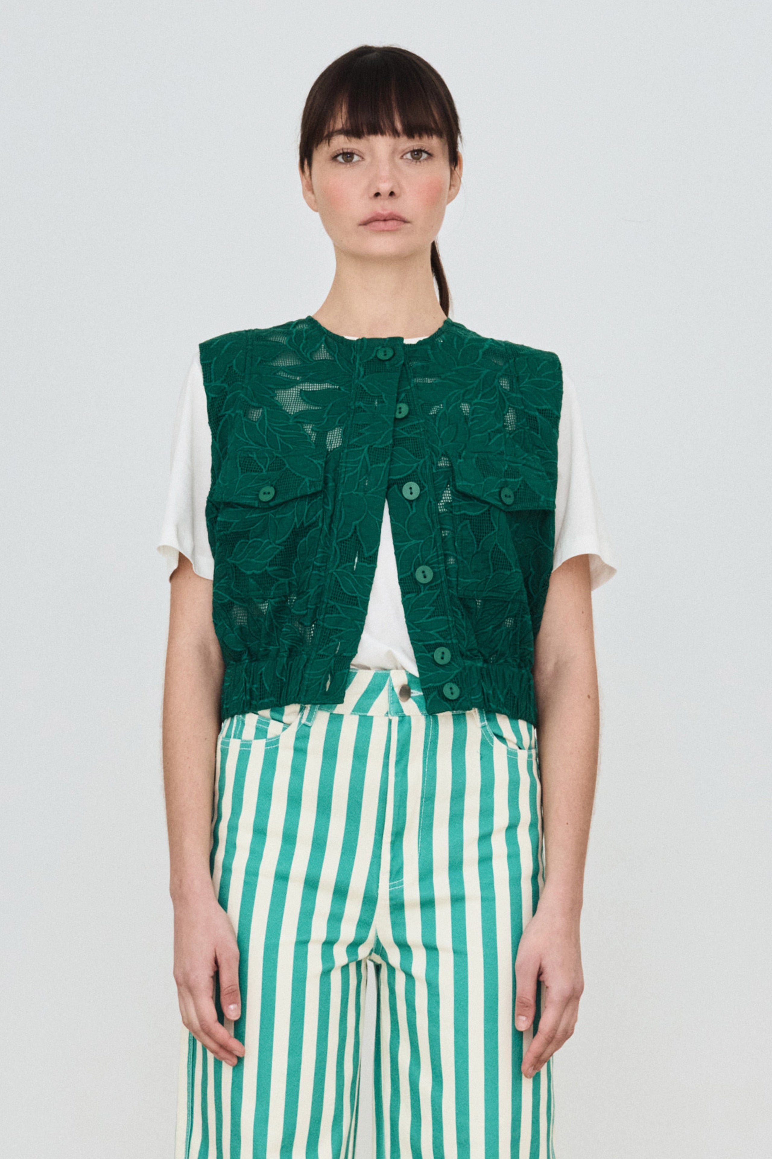 GUIPURE POCKETS TOP