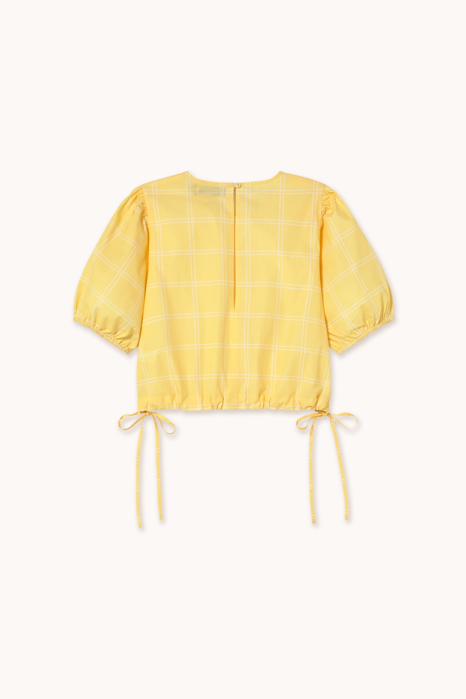CHECK PUFF SLEEVES BLOUSE