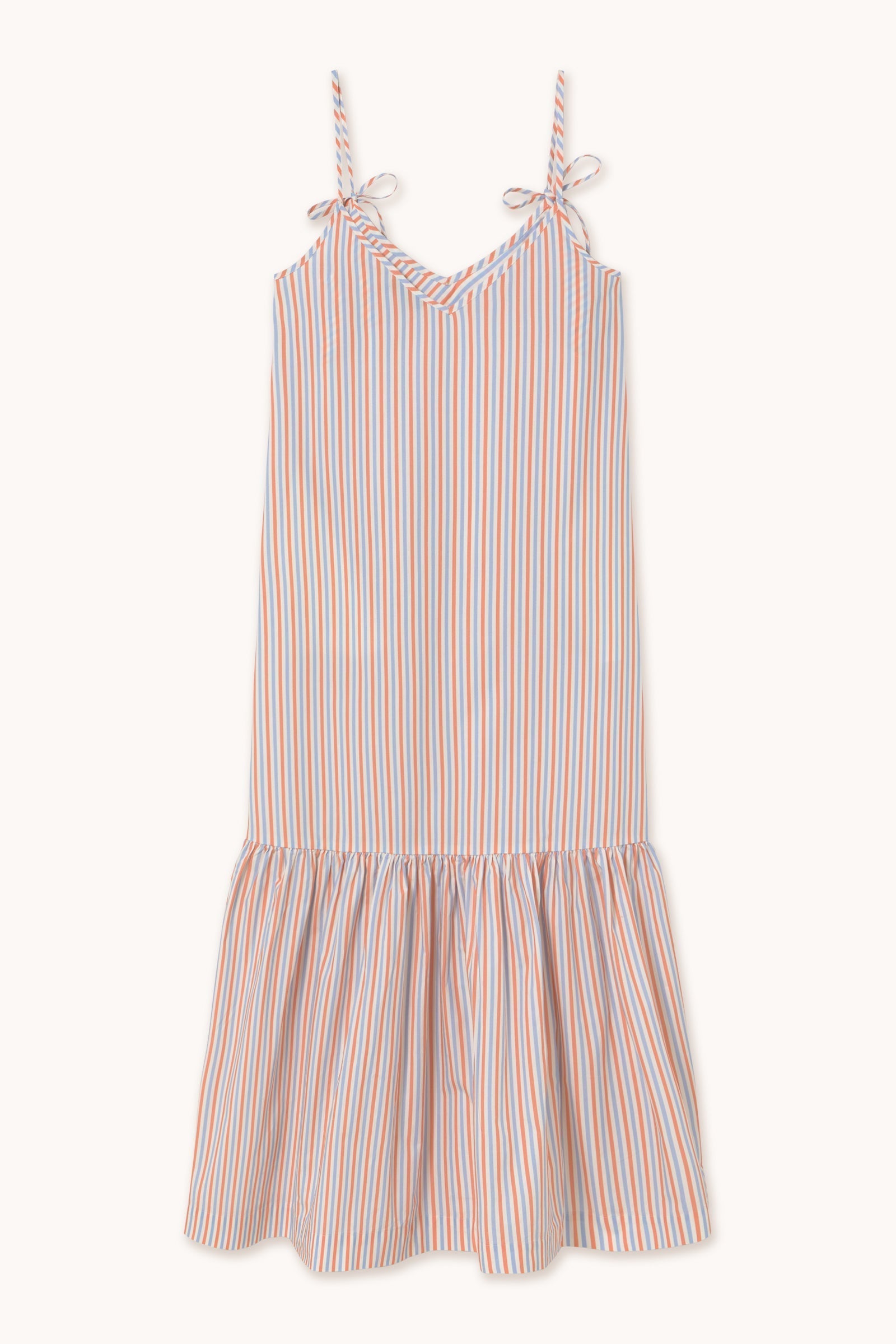 STRIPED RUFFLE DRESS