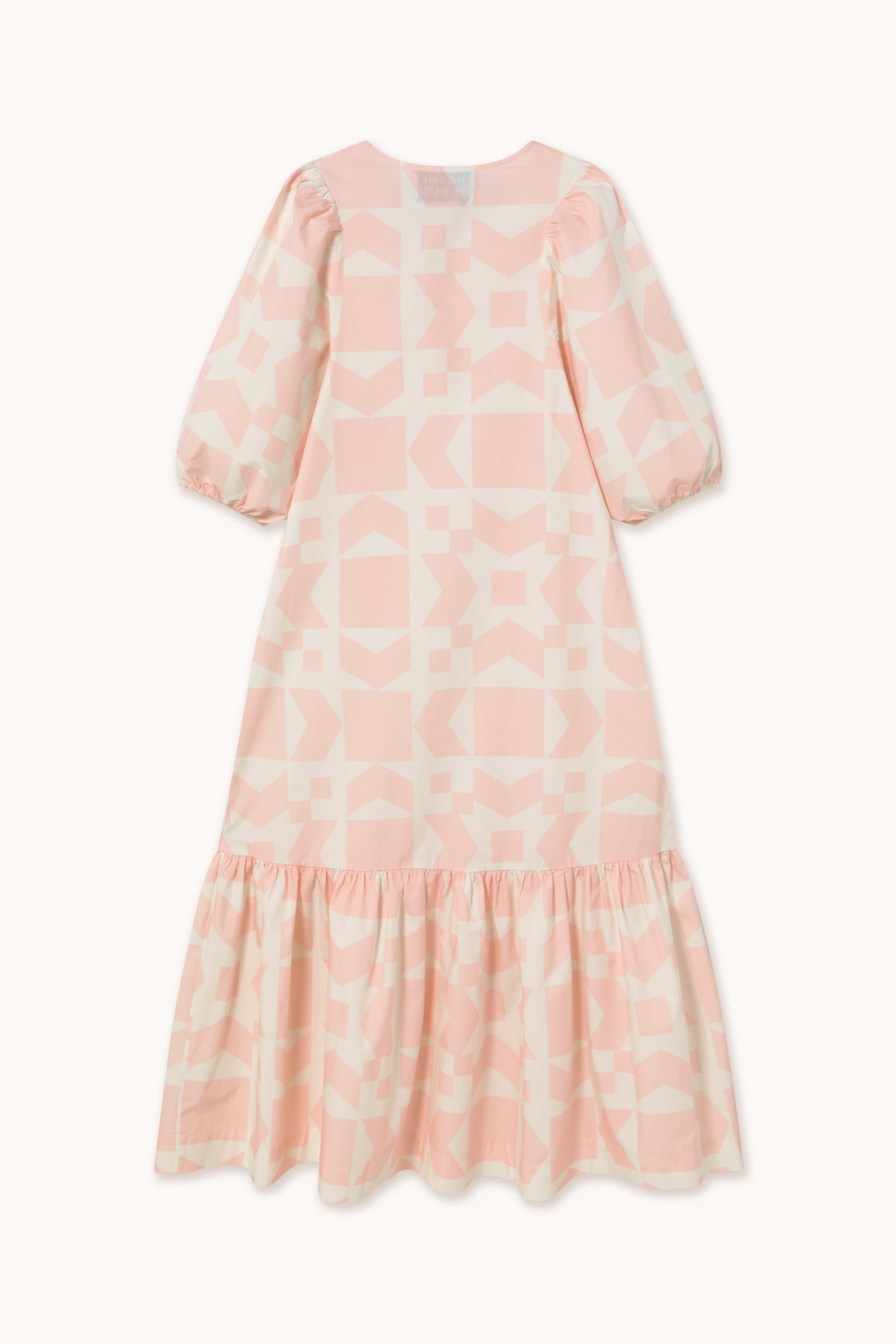GEOMETRIC VESTIDO MANGAS ABULLONADAS