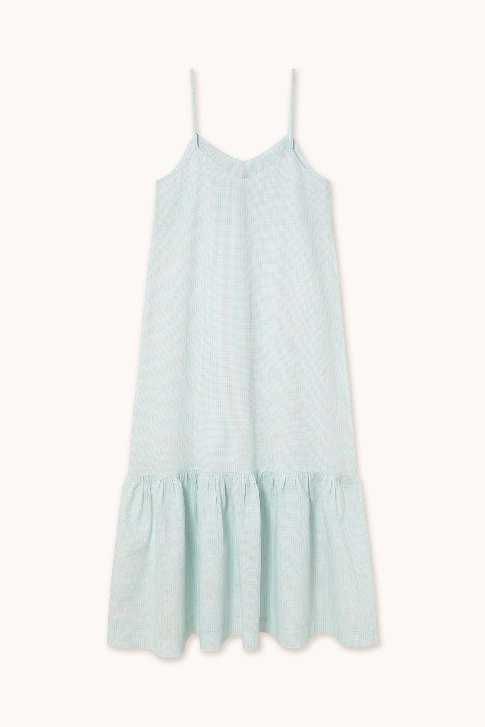 GRID RUFFLE DRESS