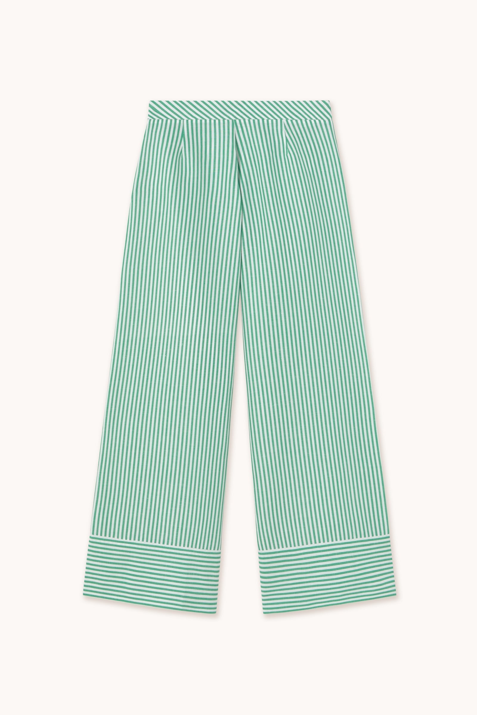 PANTALÓN A RAYAS CON RIBETE