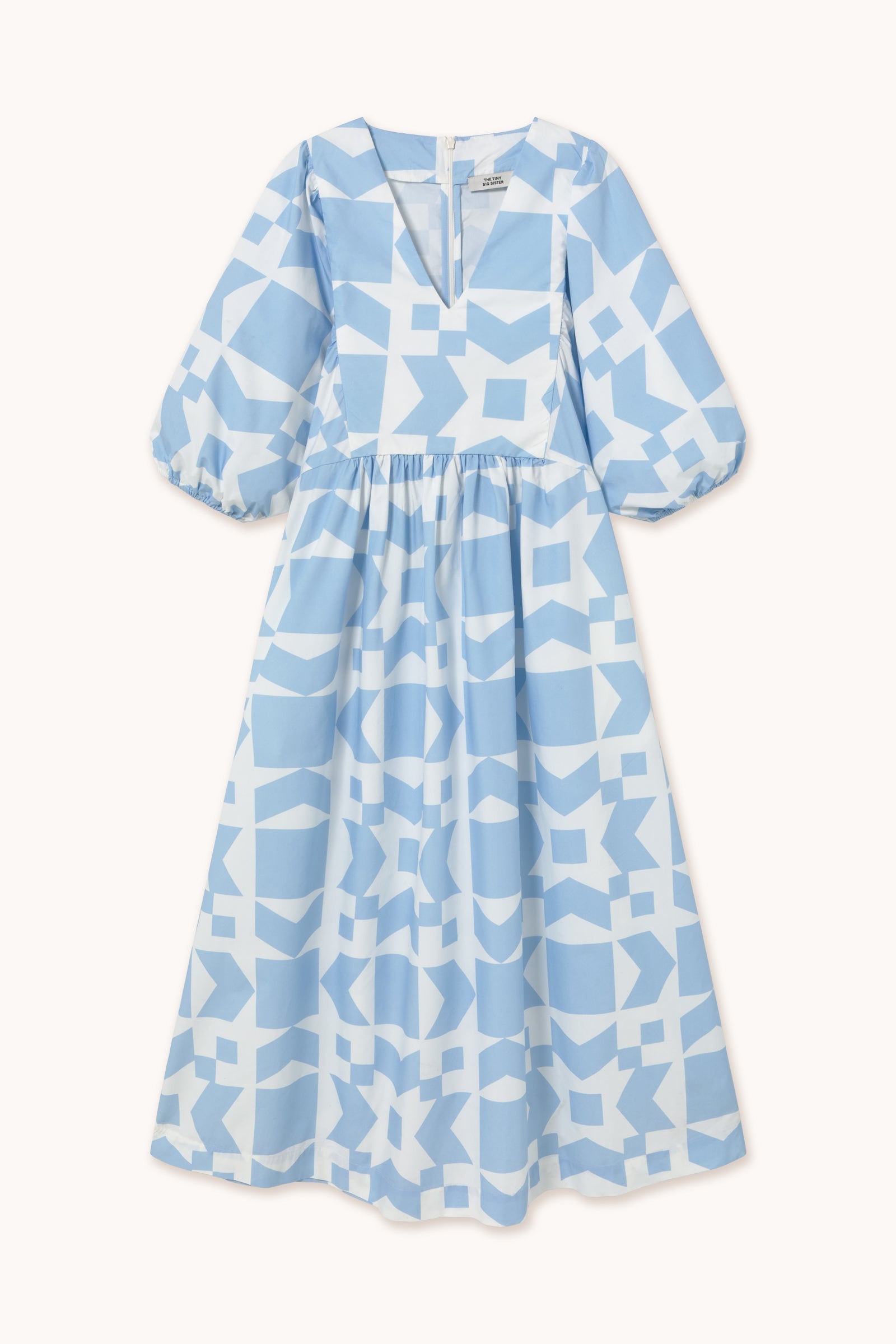 GEOMETRIC VOLUMINOUS SLEEVE DRESS
