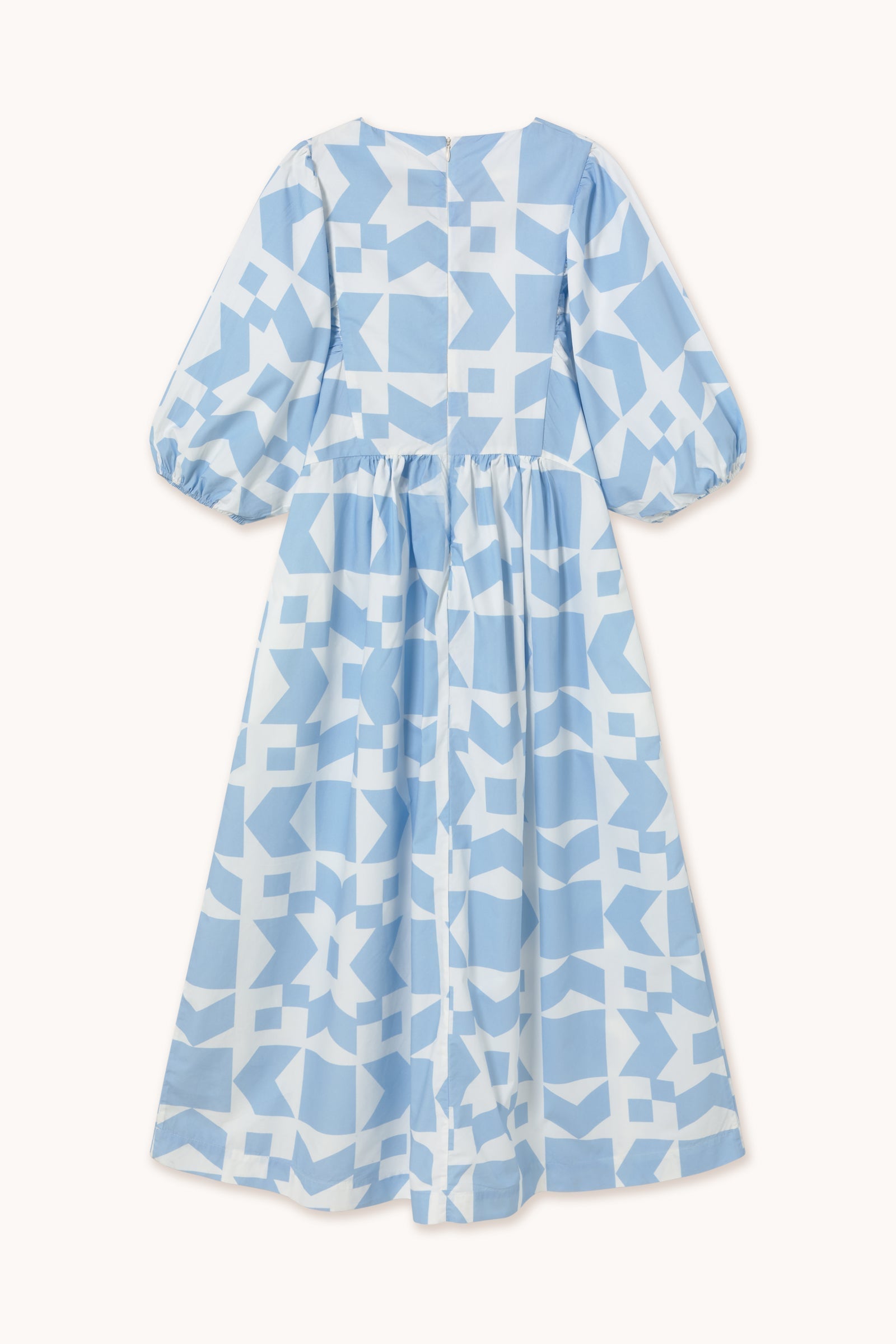 GEOMETRIC VOLUMINOUS SLEEVE DRESS