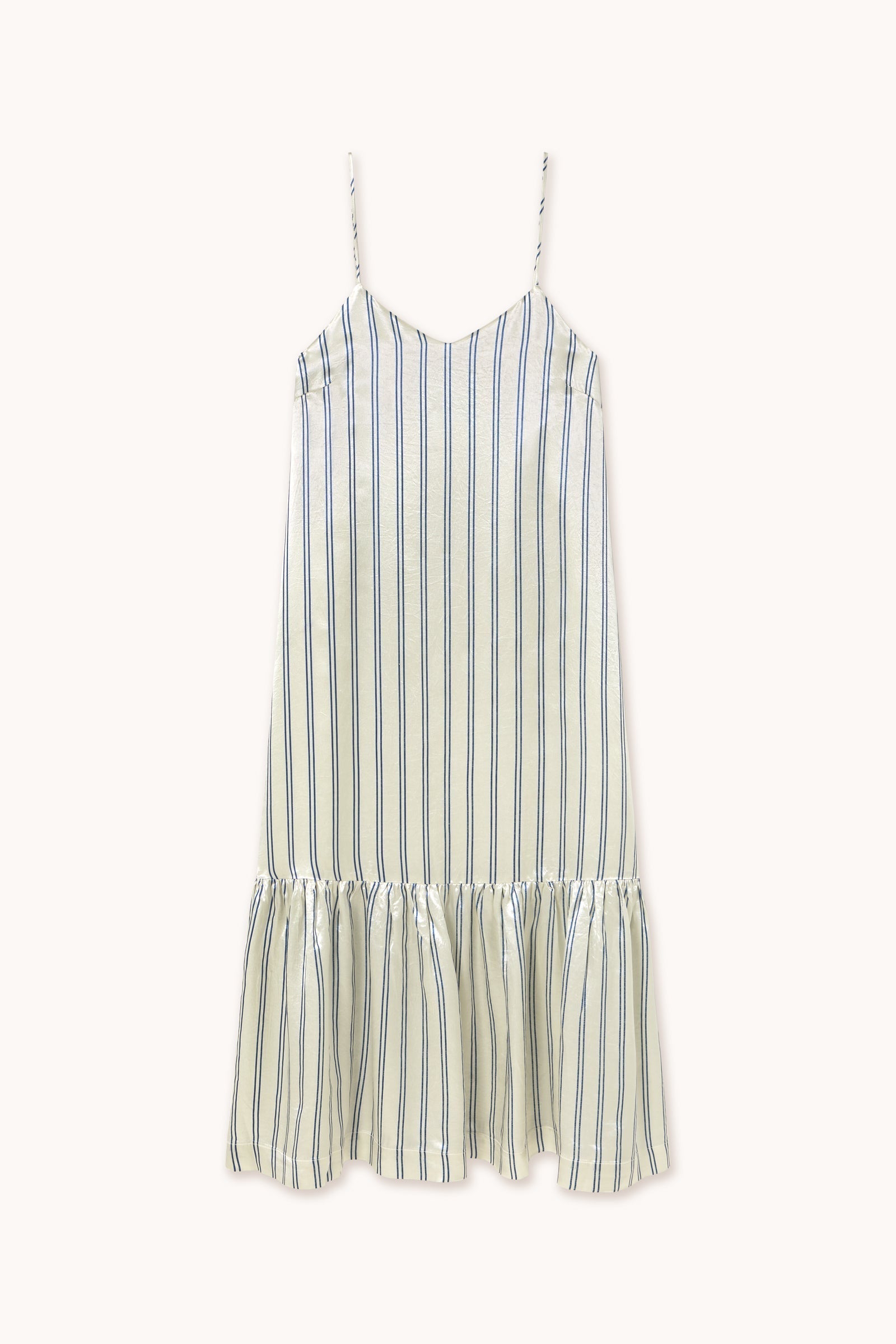 STRIPES RUFFLE DRESS