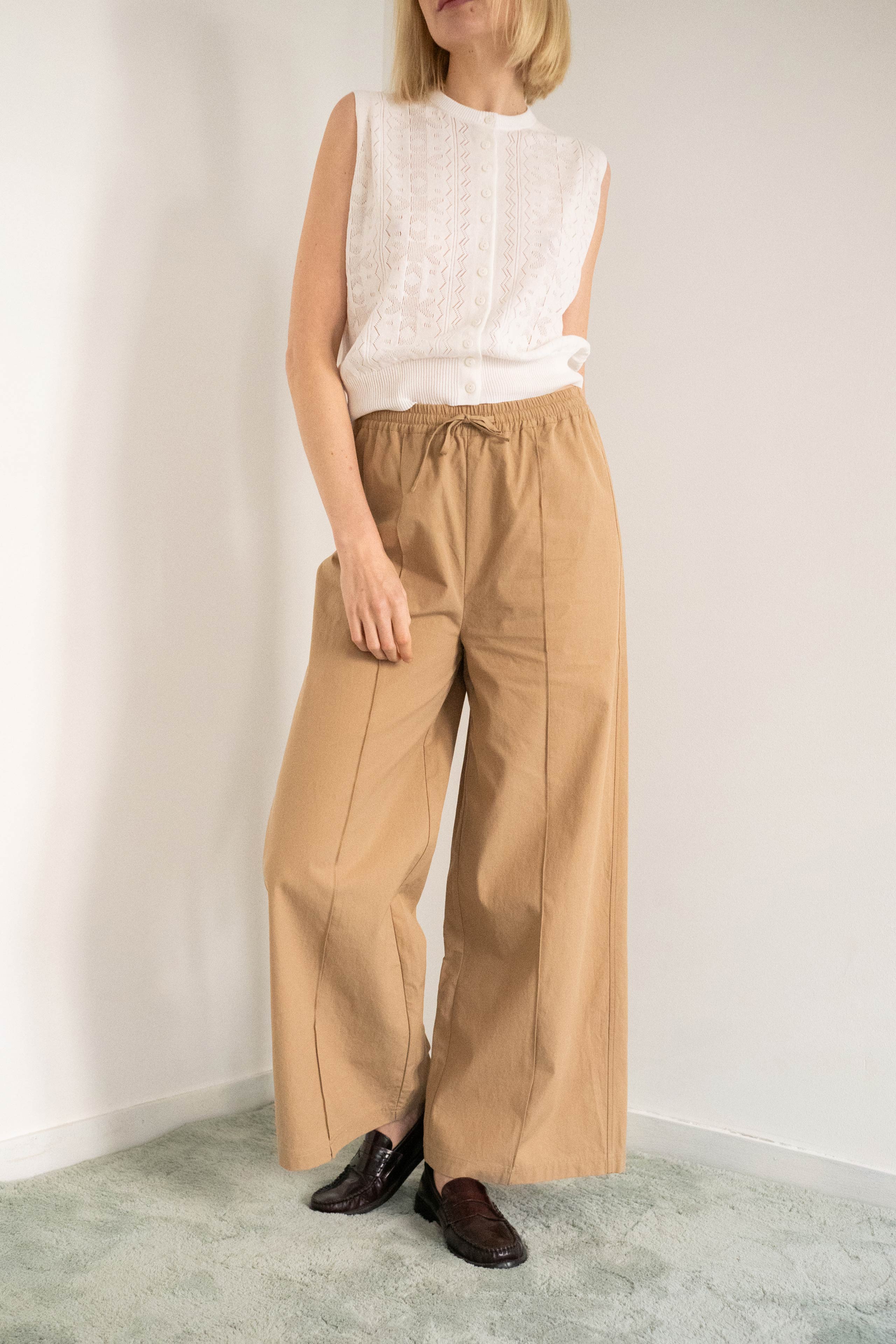 TWILL ELASTICATED TROUSERS