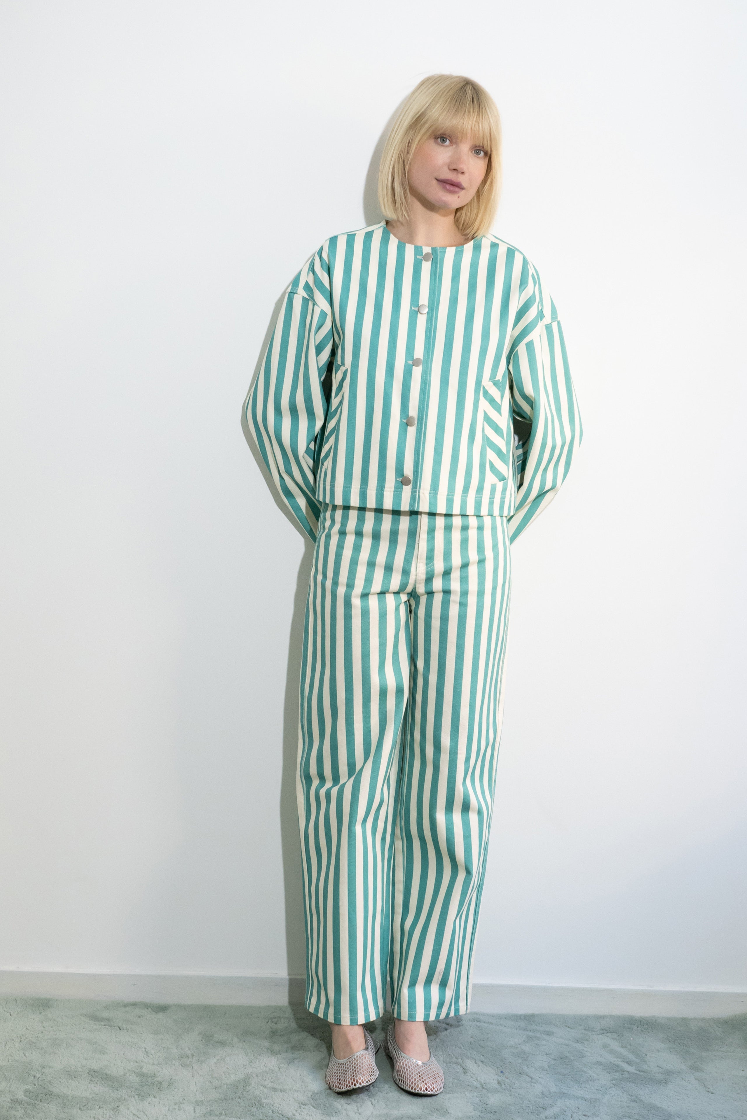 STRIPED BERTA LONG DENIM