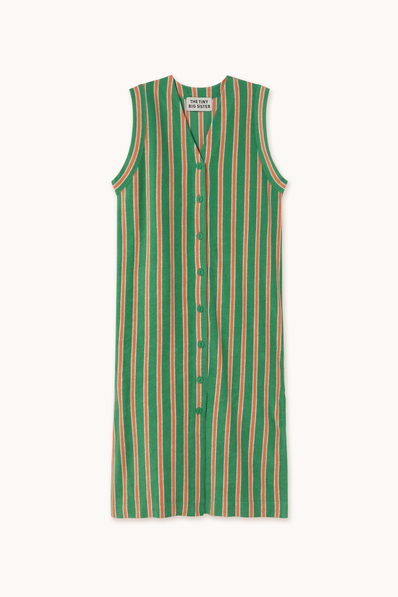 VESTIDO ABOTONADO DE TOALLA A RAYAS