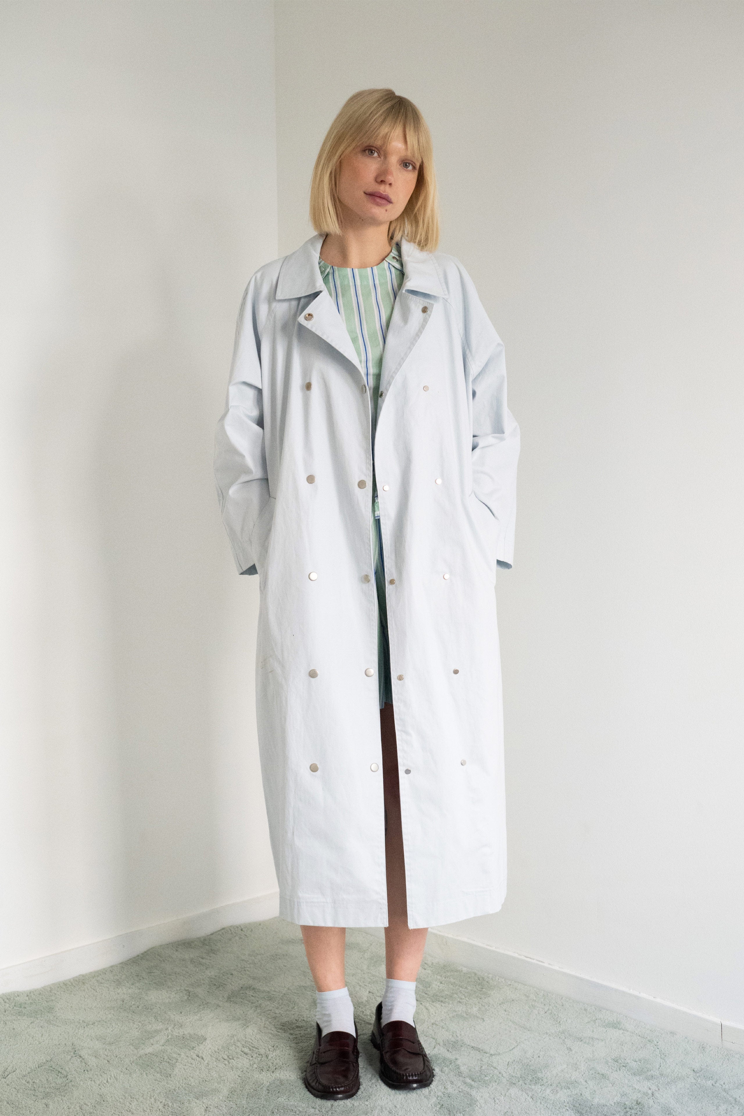 STRIPED TRENCH COAT