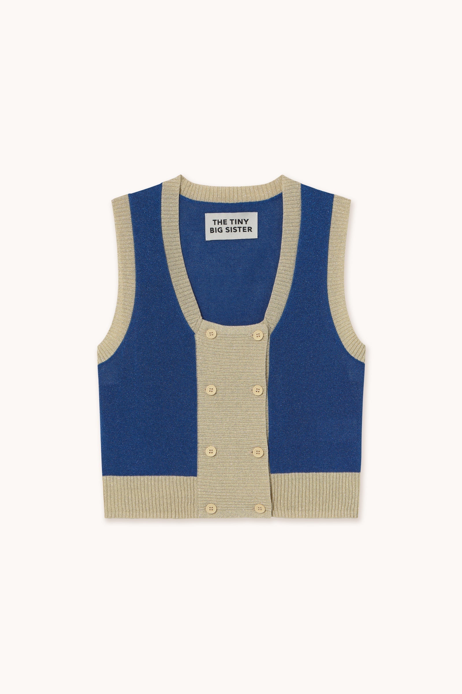 CONTRAST BUTTONED VEST
