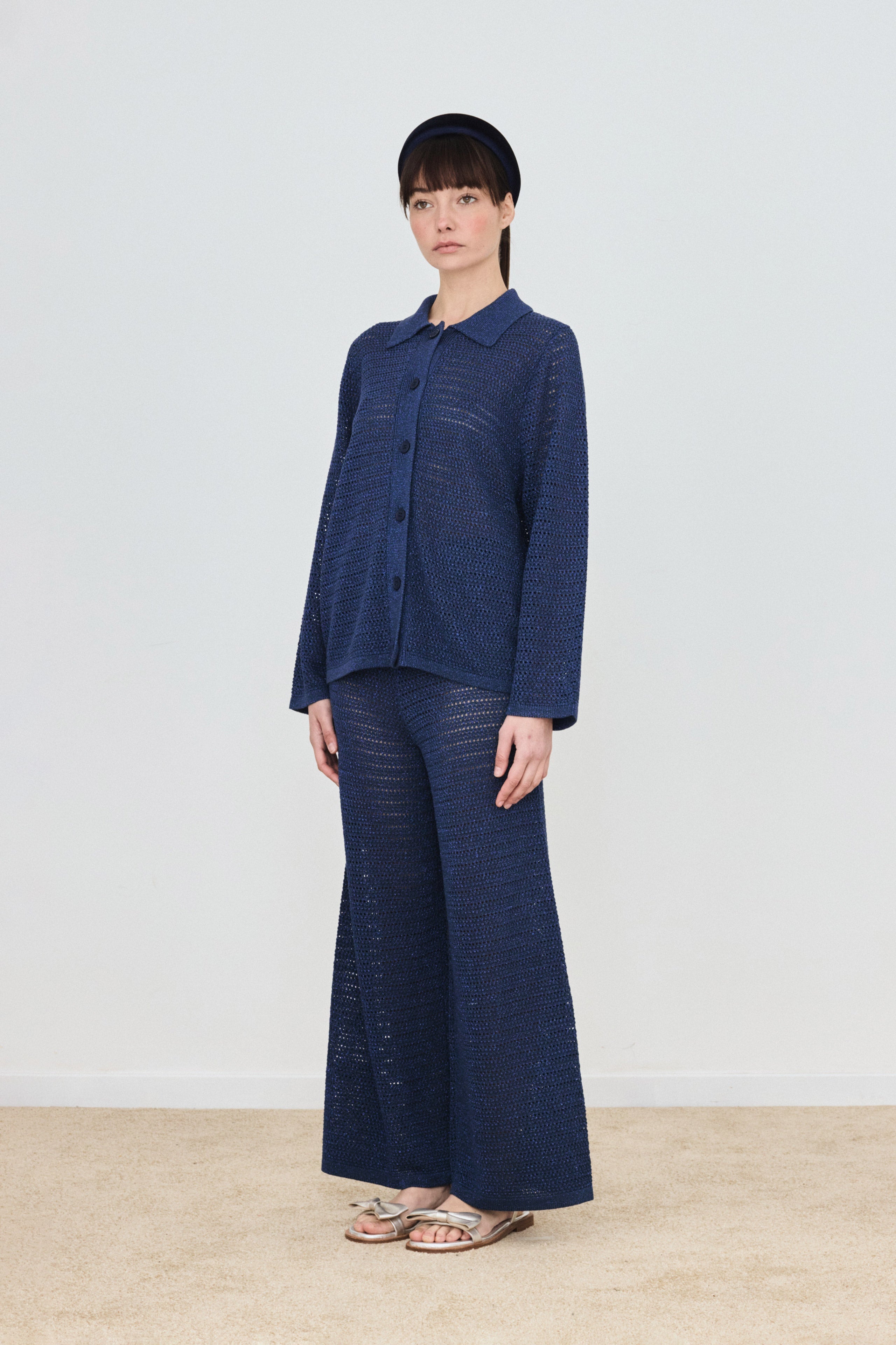 LACE LUREX TROUSERS