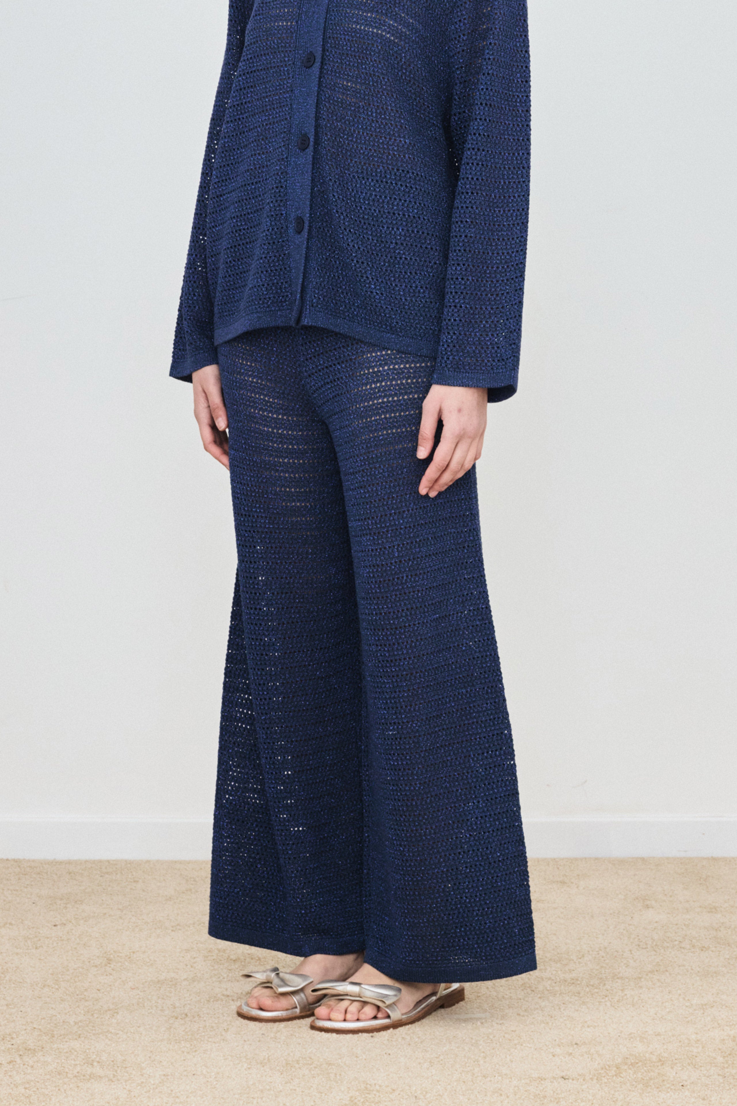 LACE LUREX TROUSERS