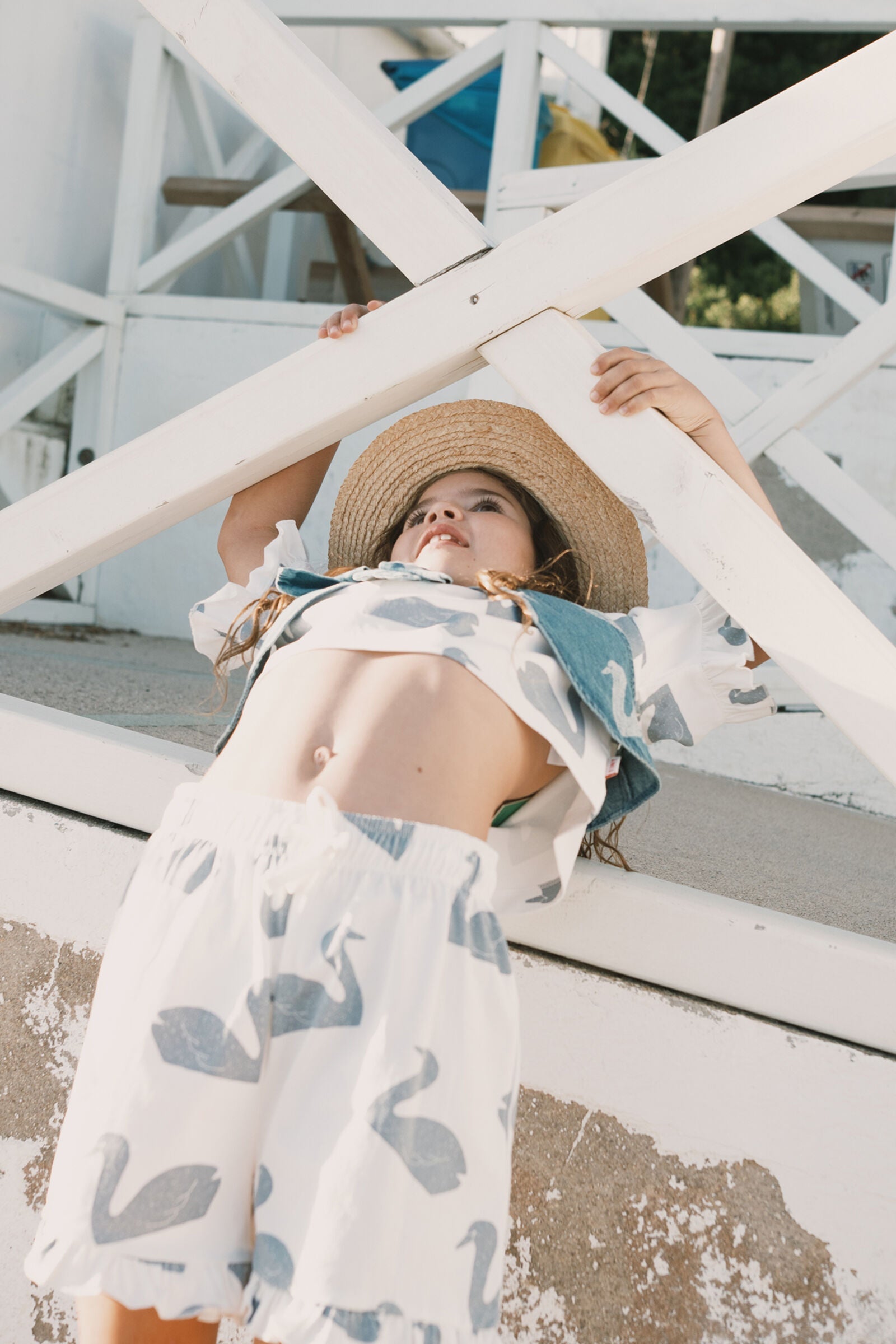 BIG SWANS KNITTED SMOCKED SHORTS