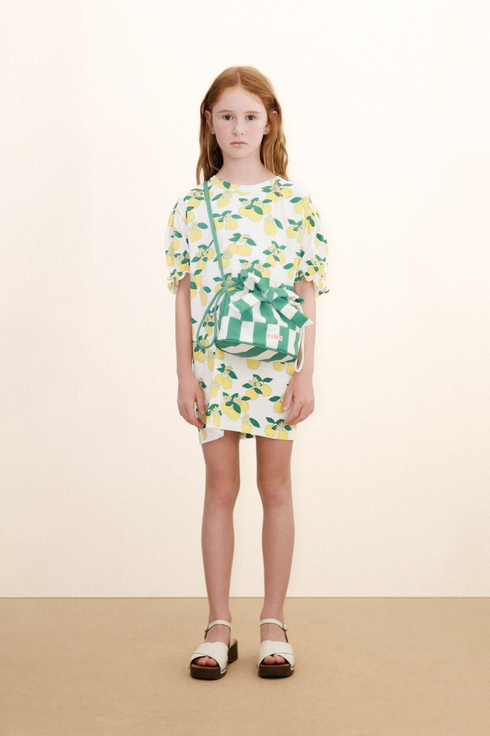 ORANGES PUFF SLEEVE DRESS