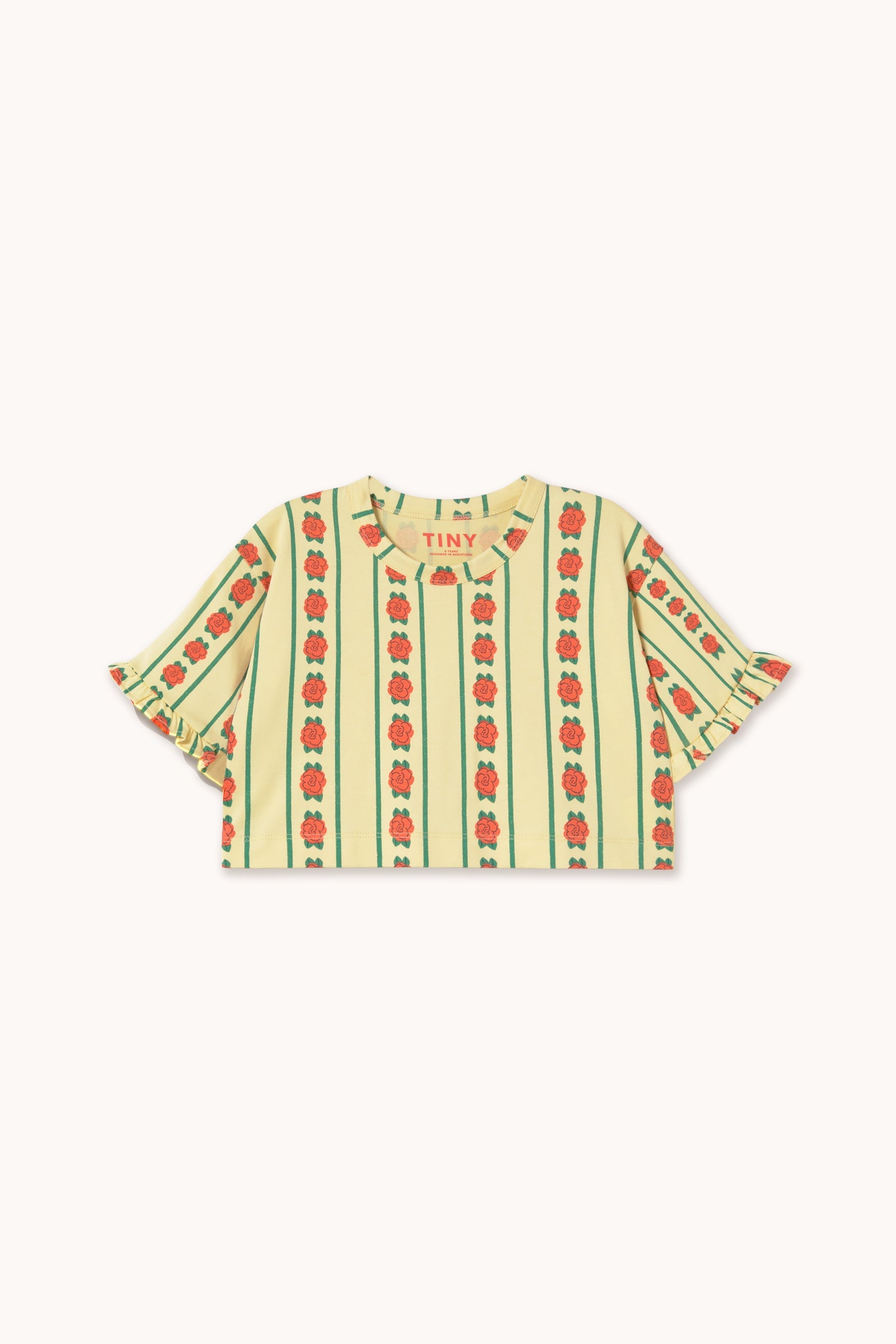 ROSE PATTERN CROP TEE