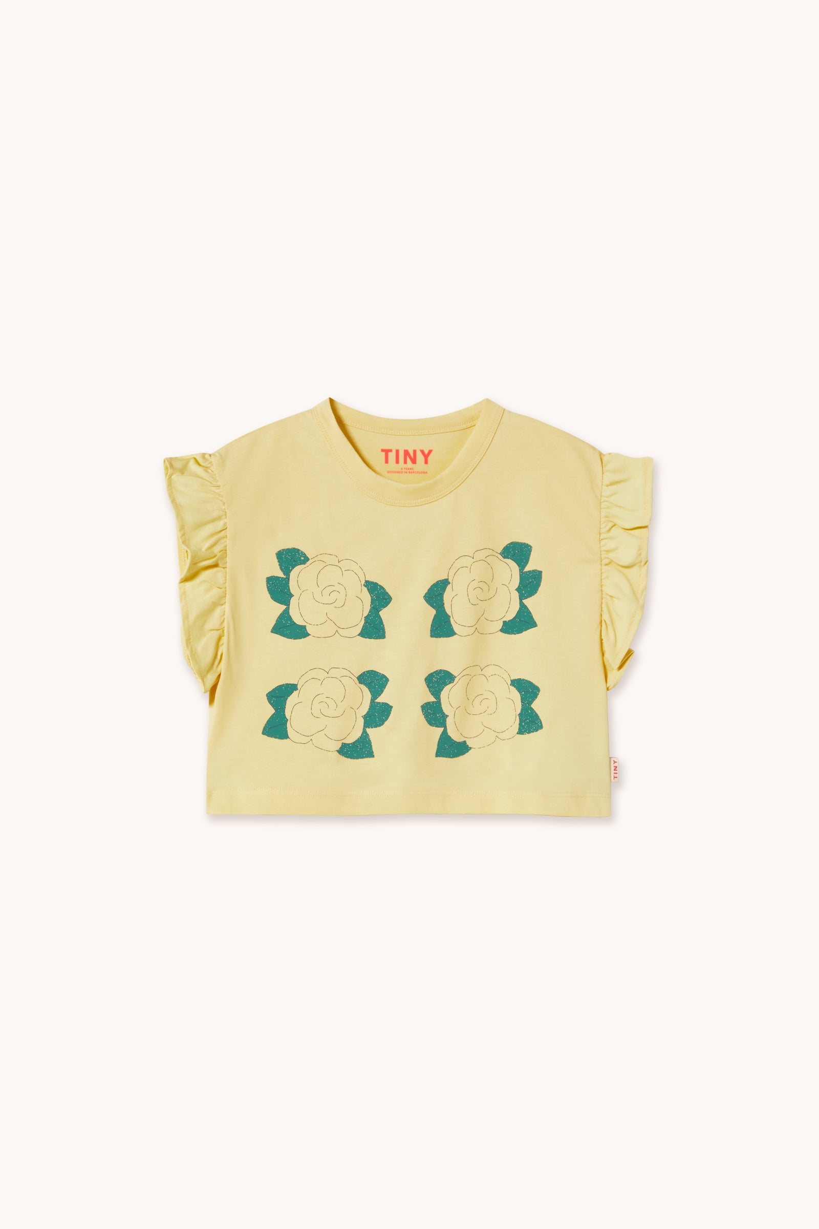 YELLOW FLOWERS GRAPHIC CROP TEE