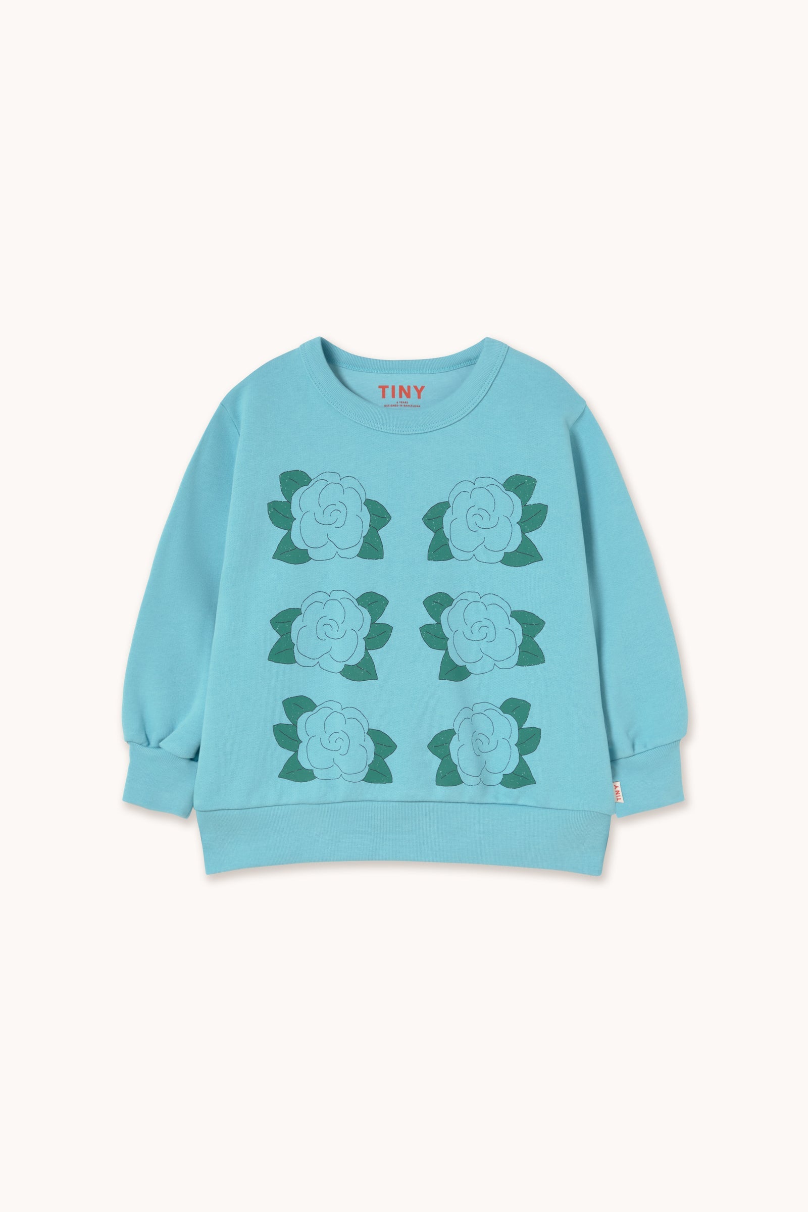 ブルー FLOWERS GRAPHIC スウェットシャツ