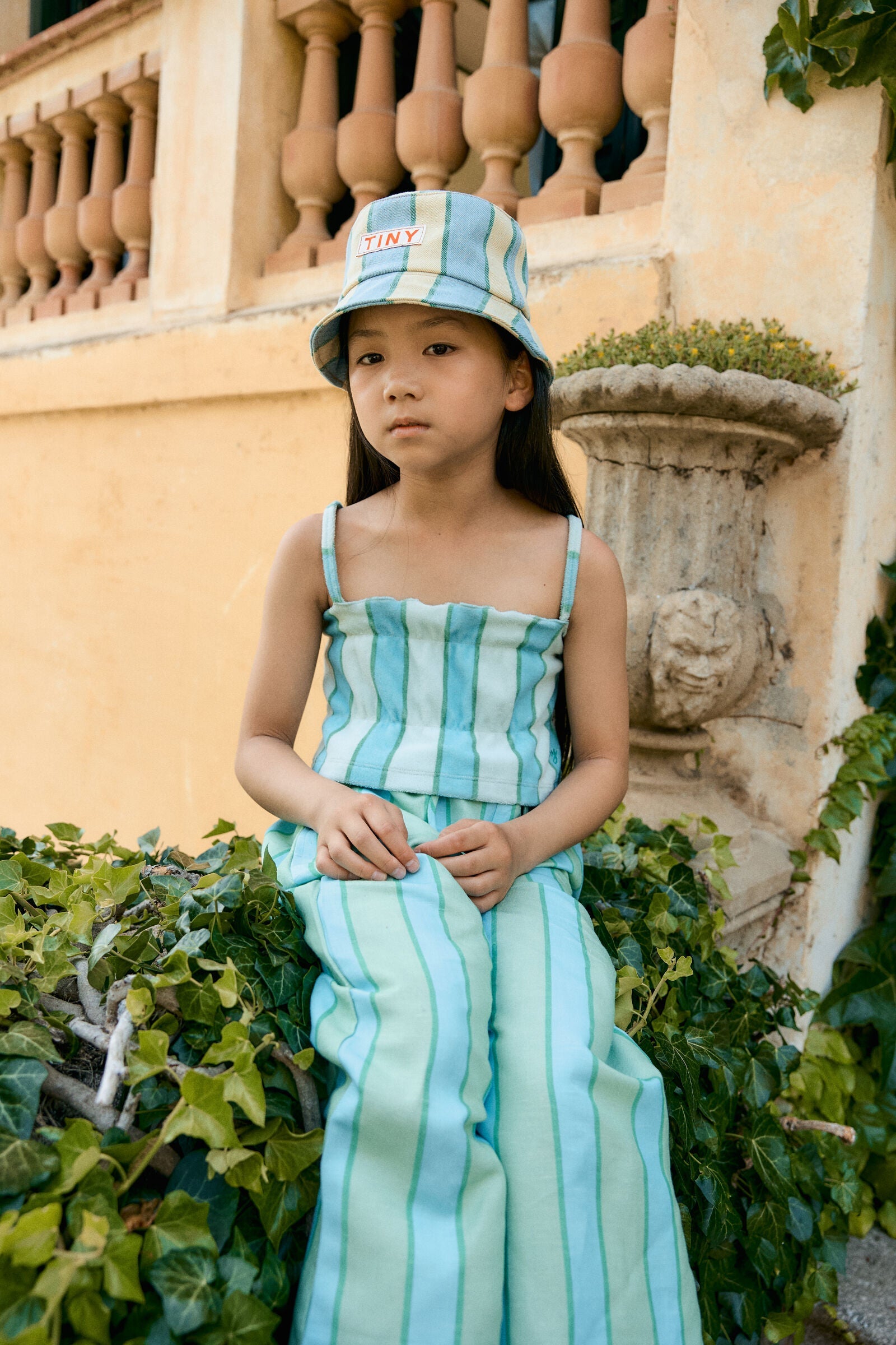 RETRO STRIPES BLUE TOWEL TOP