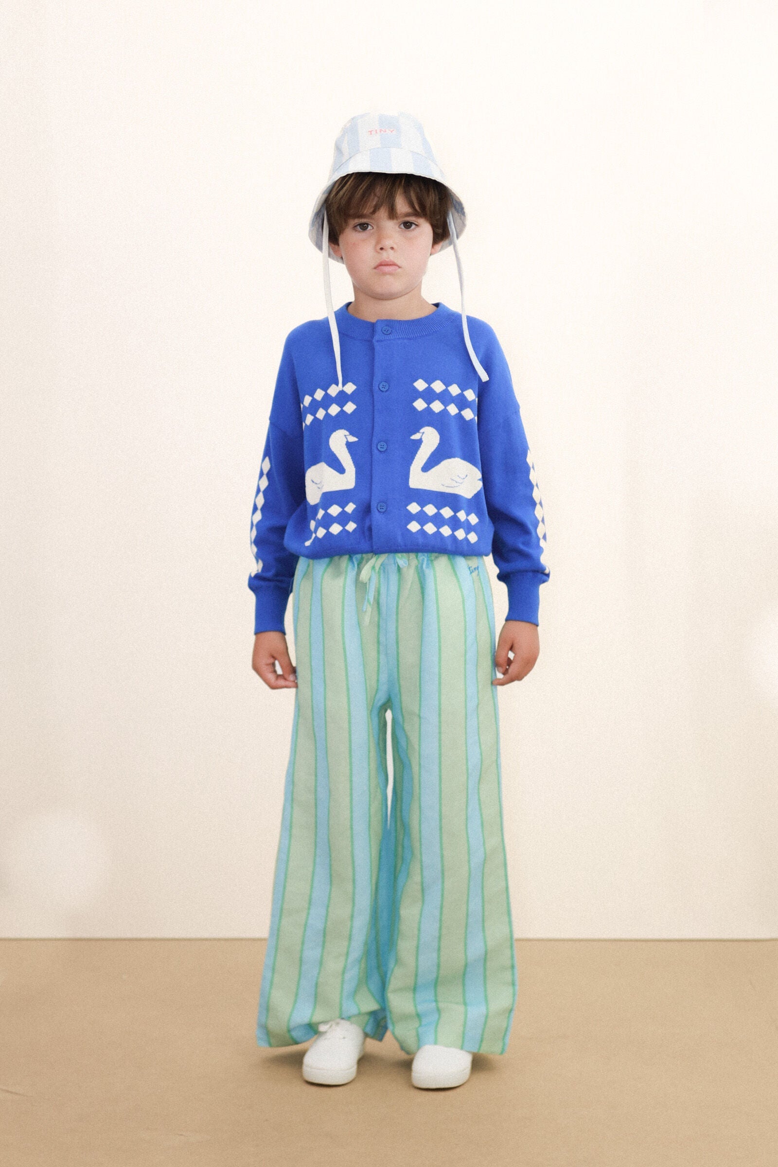 RETRO STRIPES BLUE TOWEL PANT