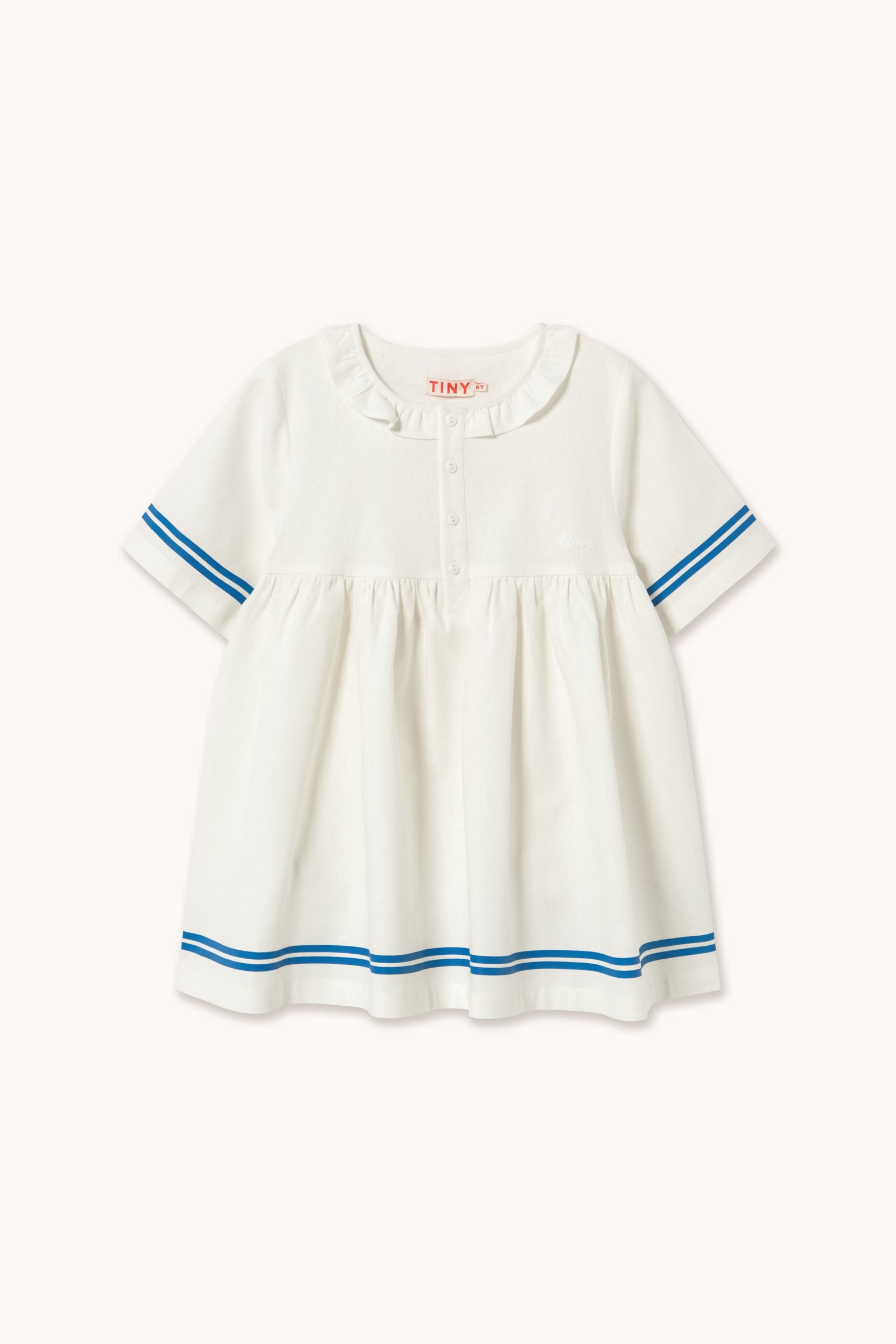 STRIPES FRILLED DRESS