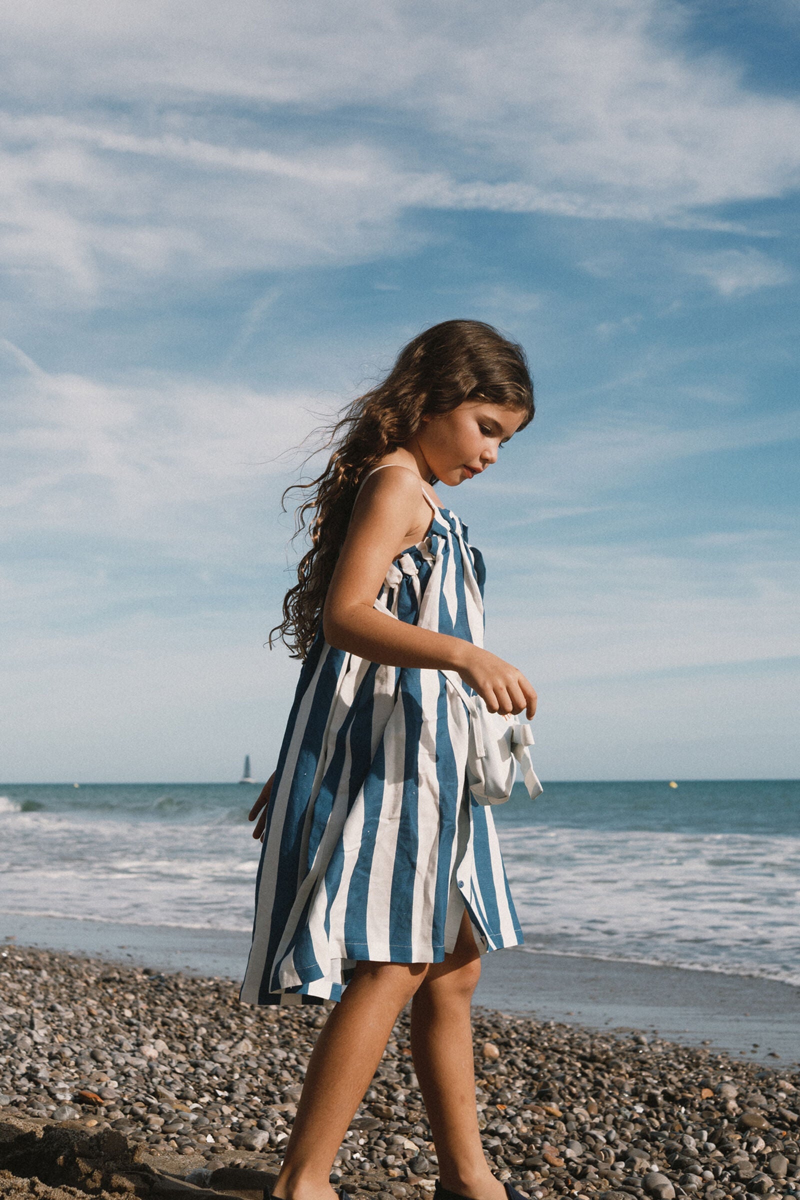 LIGHT NAVY STRIPES DRESS