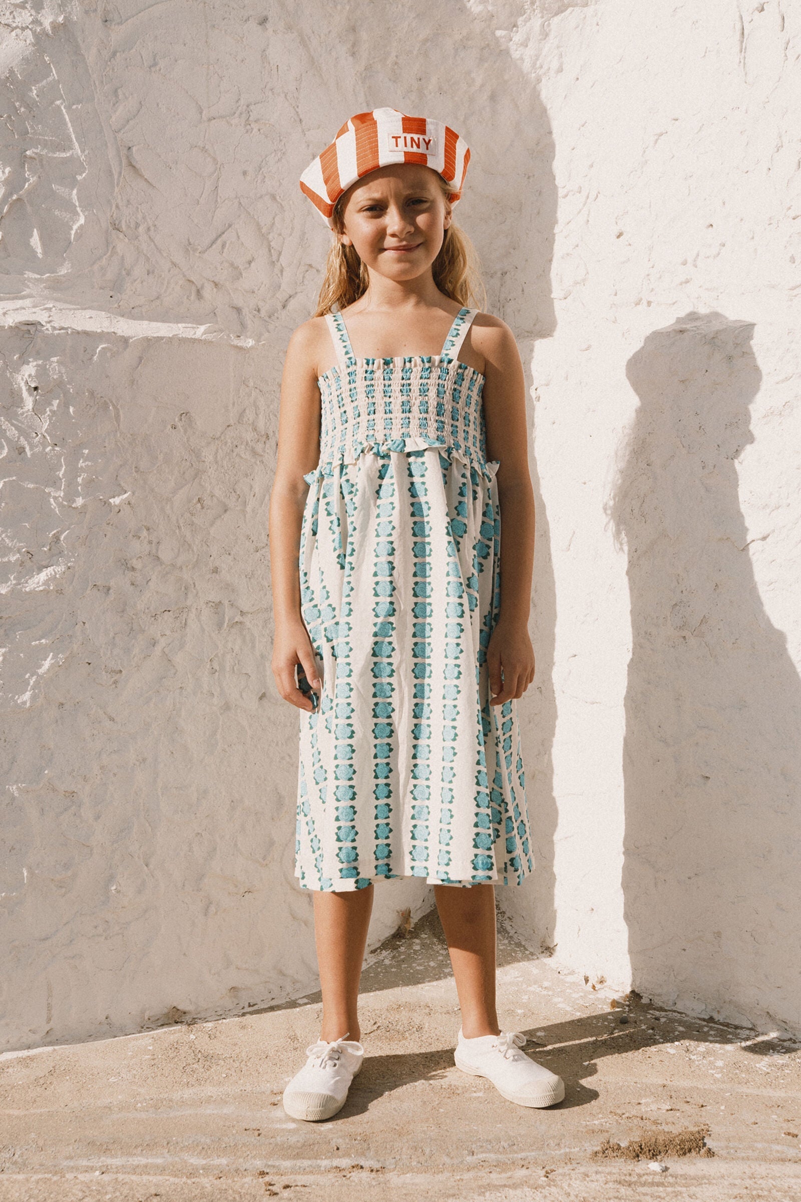 BLUE FLOWERS STRAP DRESS