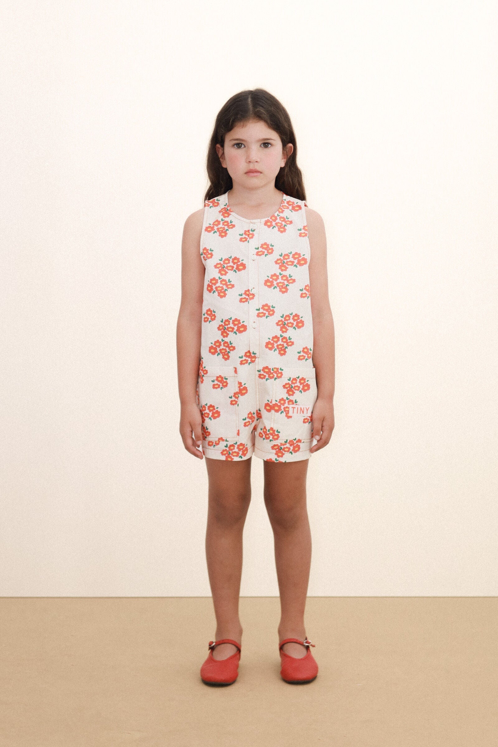 BLOSSOMS TWILL SHORT ONE-PIECE