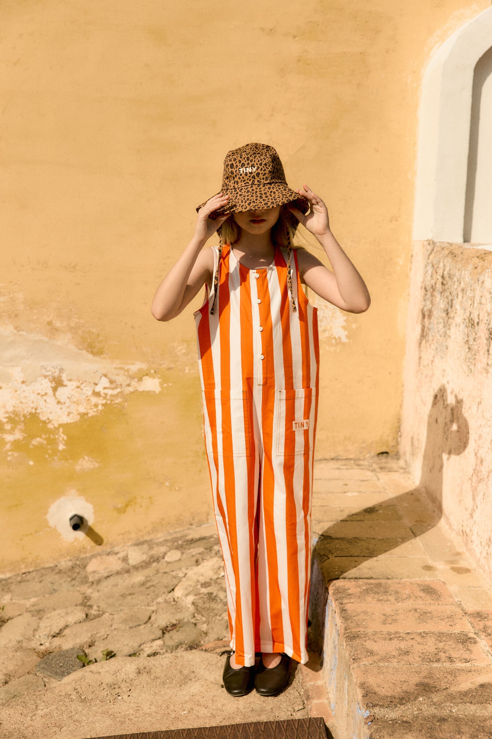 STRIPES TWILL LONG ONE-PIECE