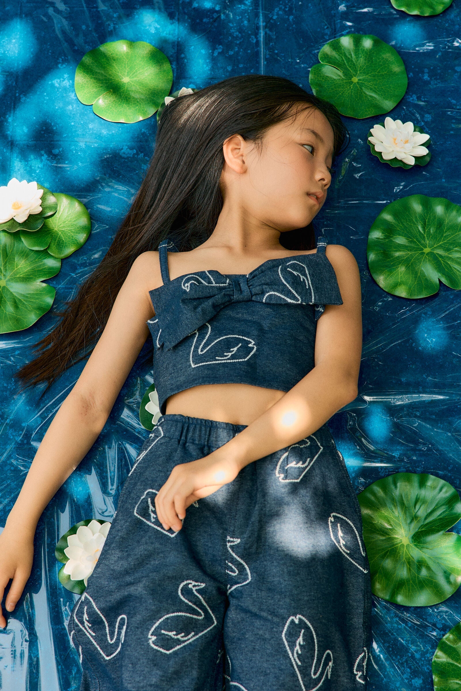 BIG SWANS DENIM BOW TOP