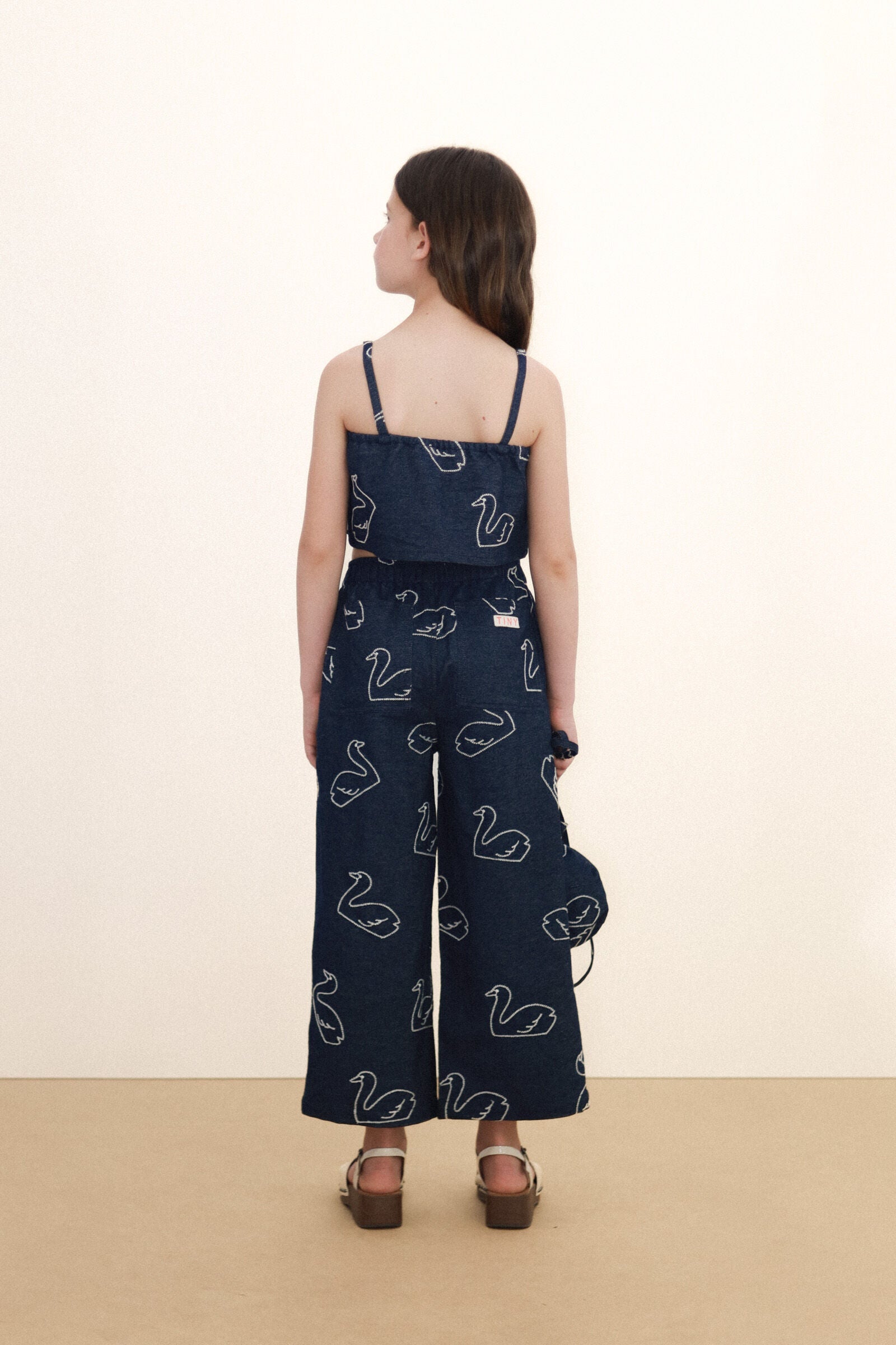 BIG SWANS DENIM BOW TOP