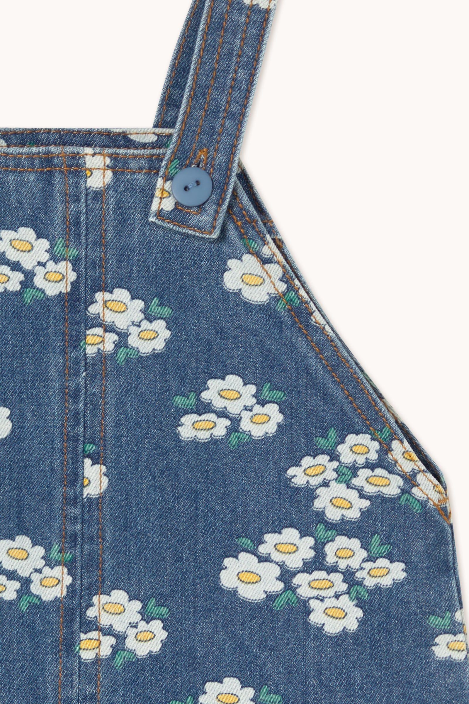 BLOSSOMS DENIM SHORT DUNGAREE