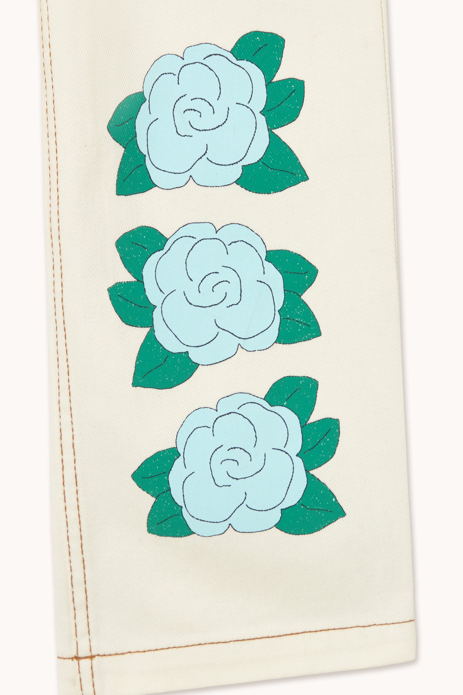 BLUE FLOWER PRINT DENIM JEANS
