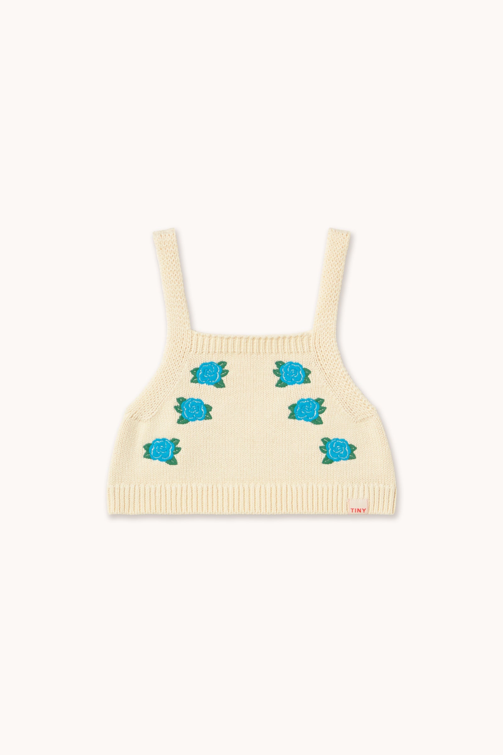FLOWERS KNITTED CROP TOP