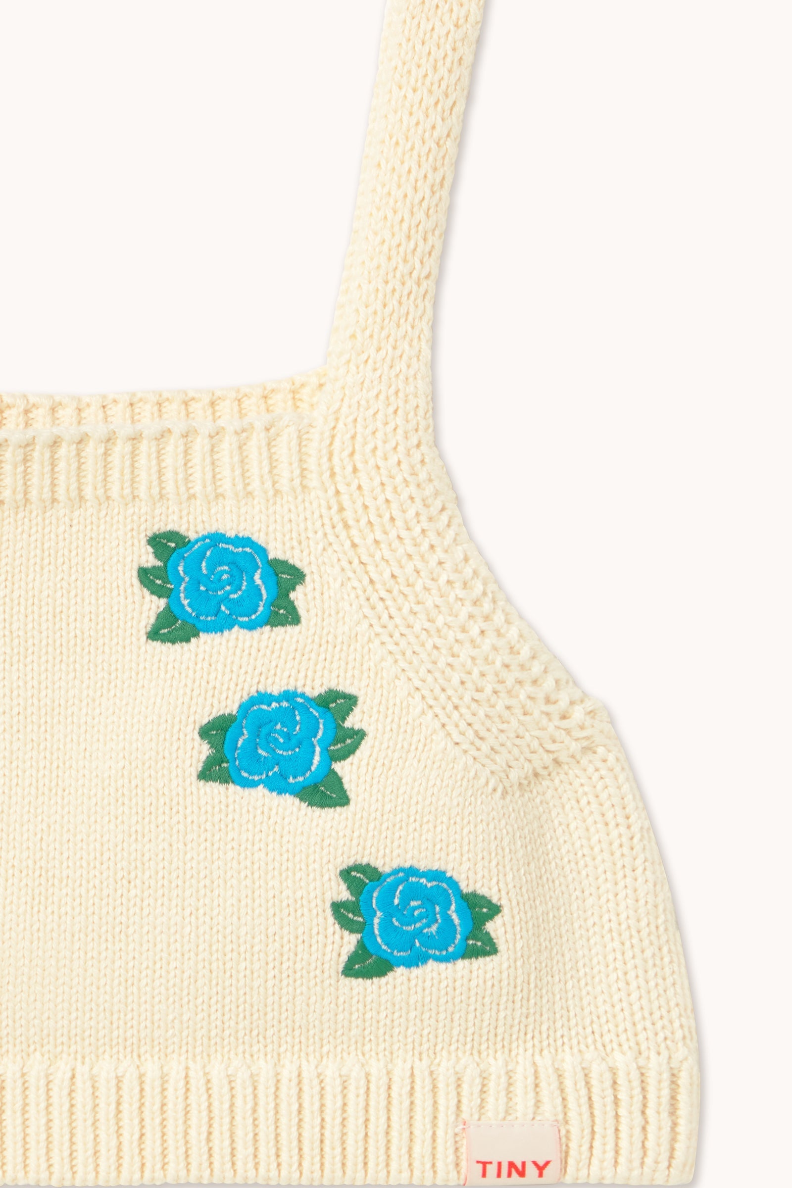 FLOWERS KNITTED CROP TOP