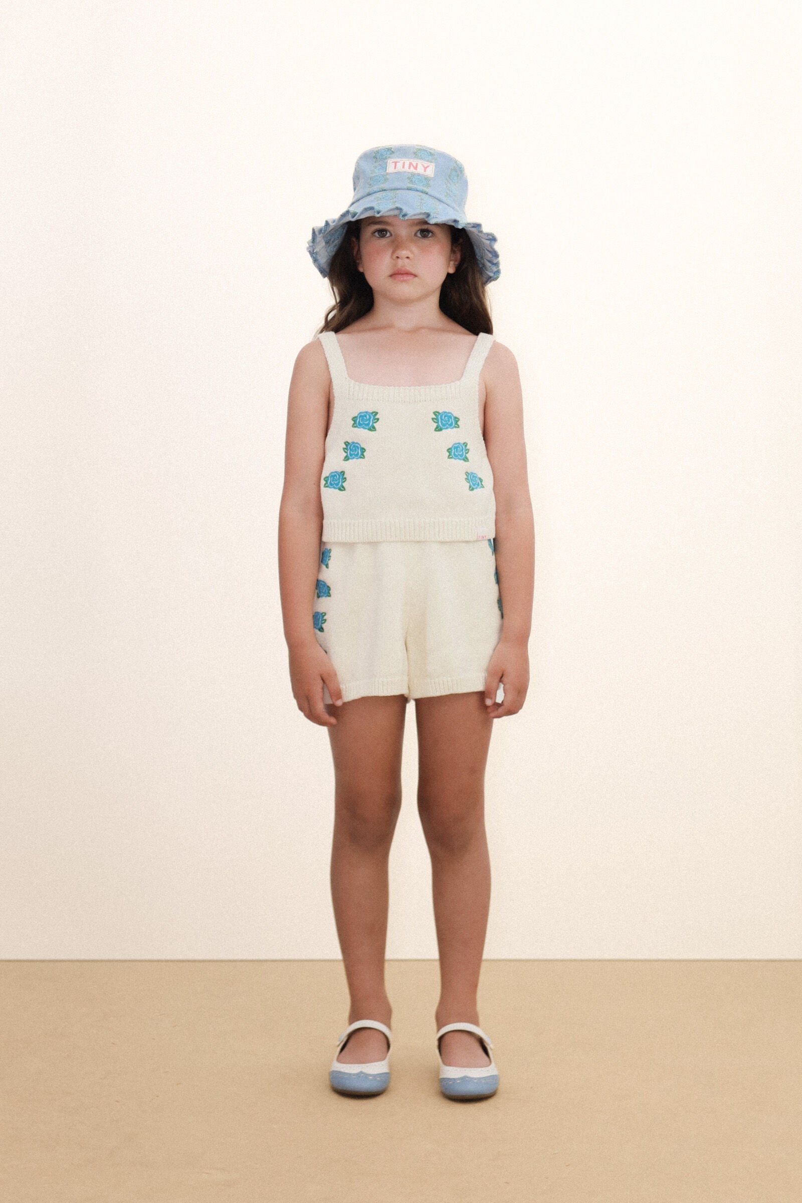 FLOWERS KNITTED CROP TOP