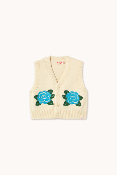 FLOWERS KNITTED VEST