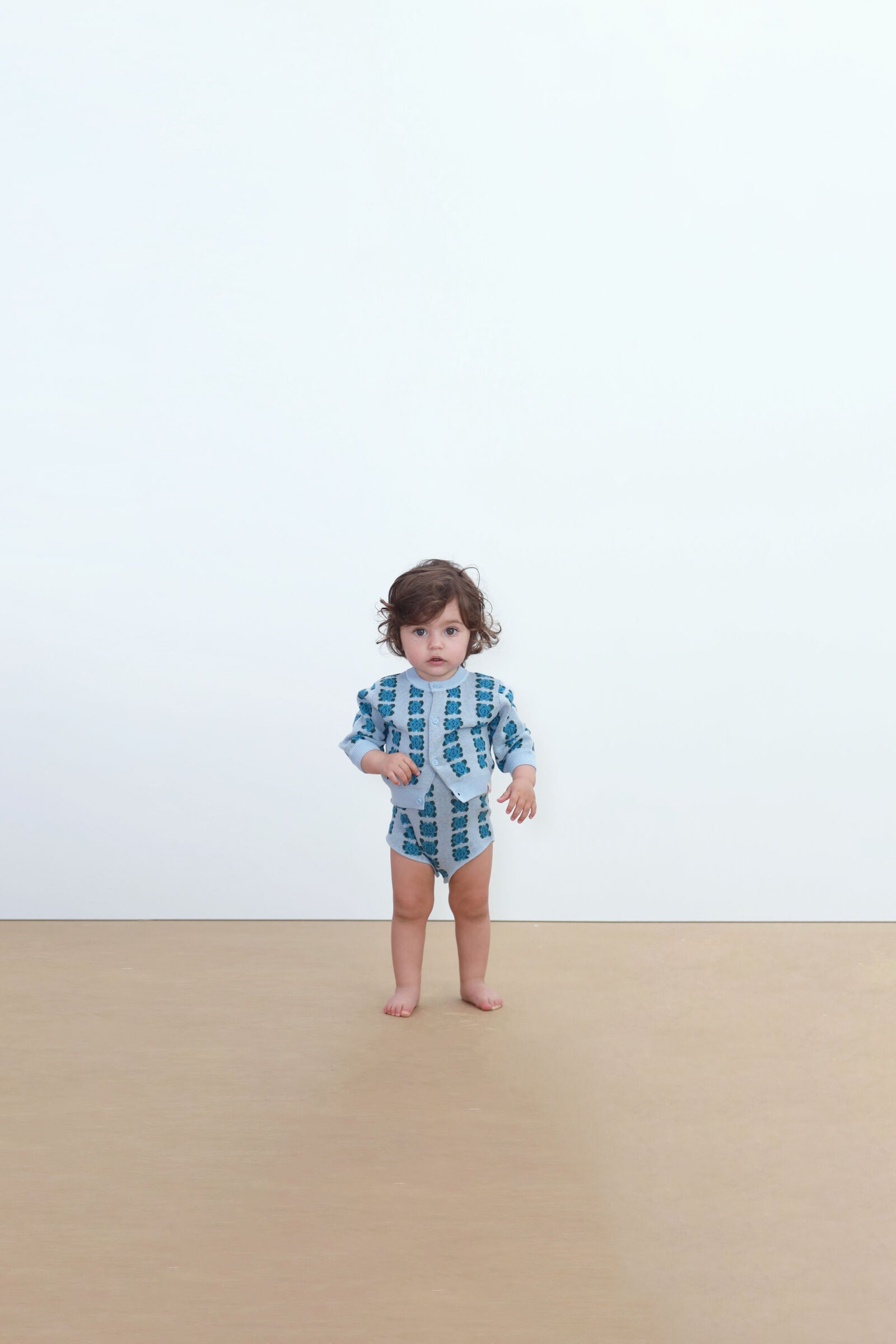 BLUE FLOWERS BABY KNITTED PANT