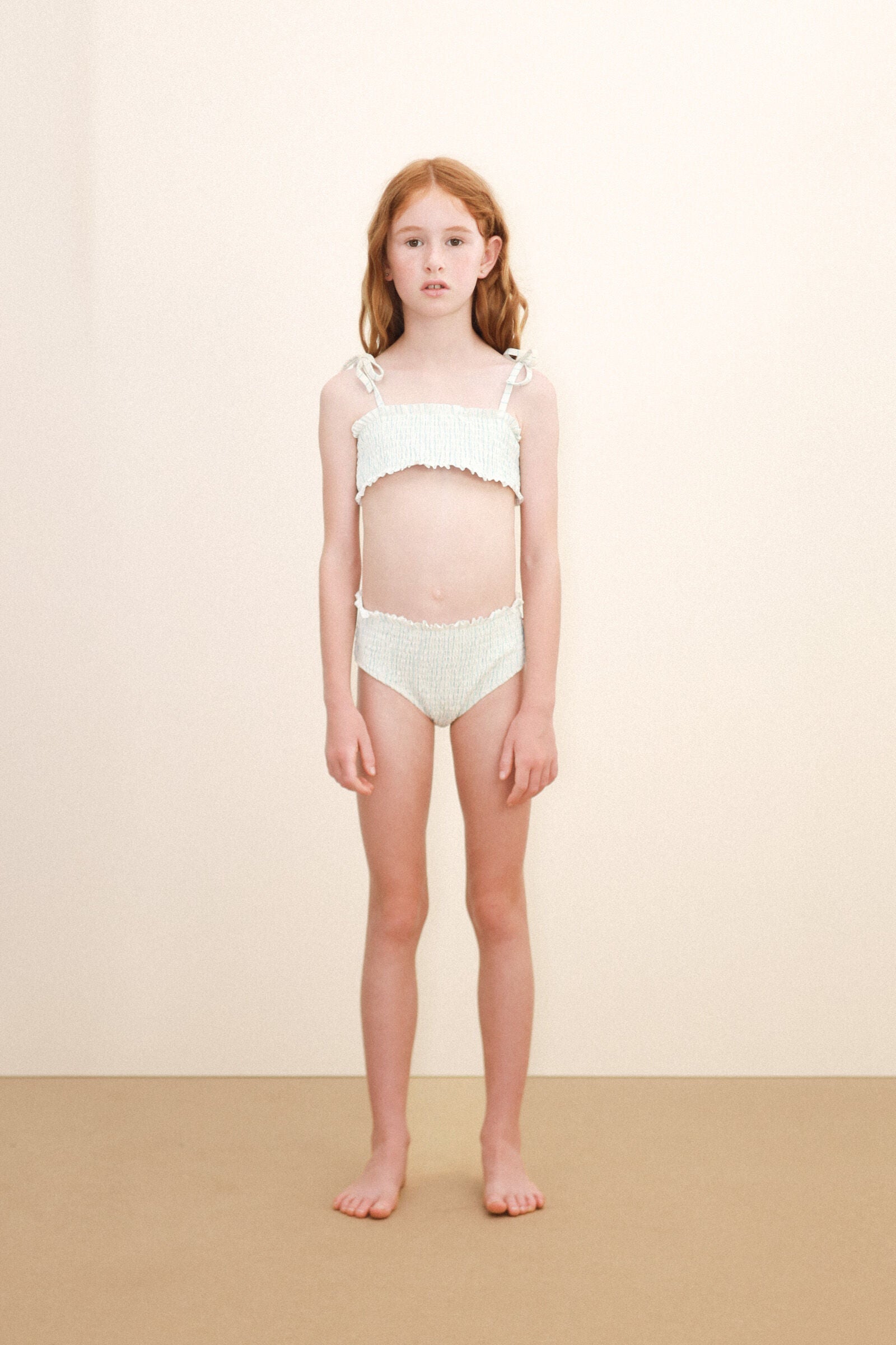 CYAN FINE STRIPES SMOCK SWIM SET