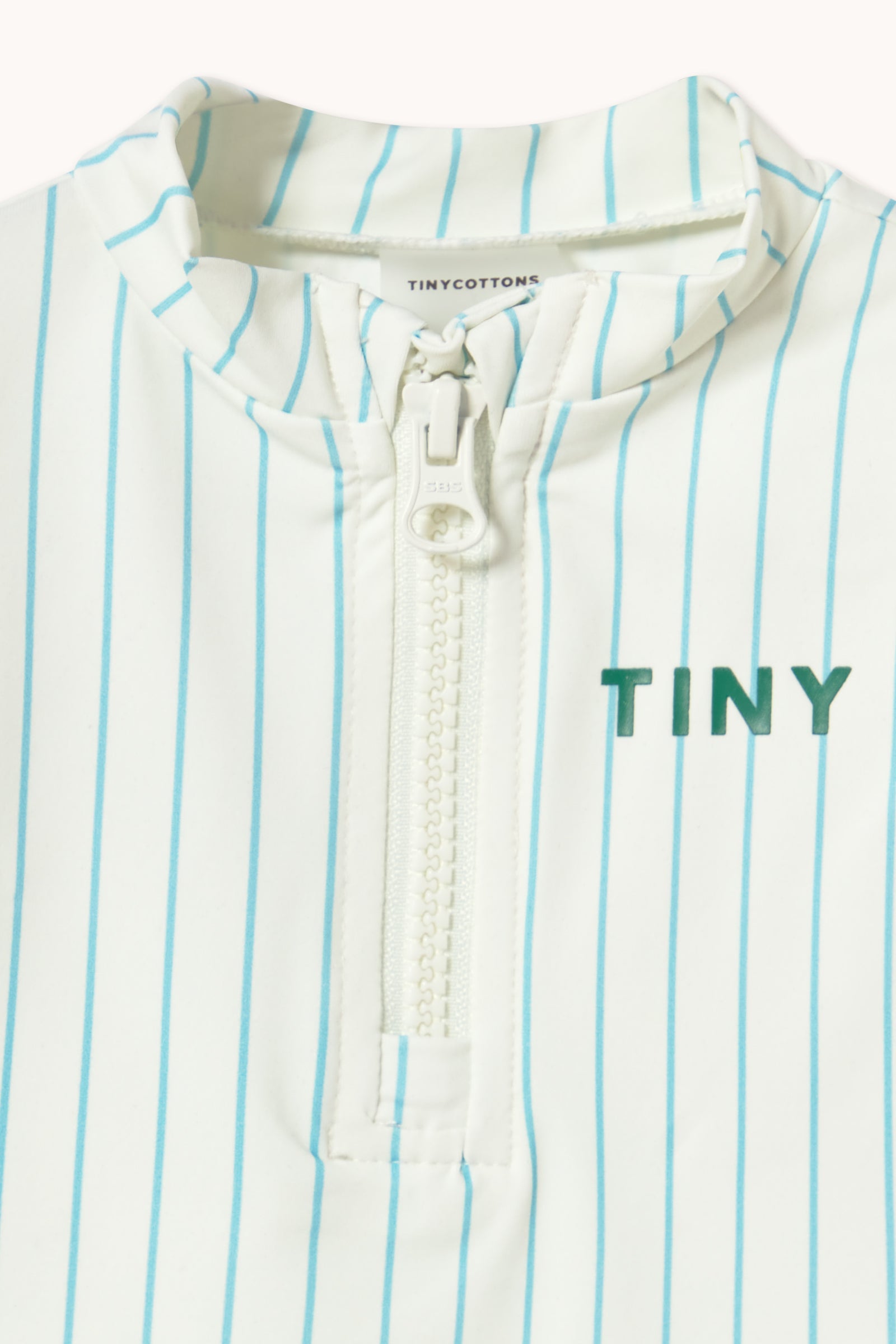 CYAN FINE STRIPES BABY SWIM TEE