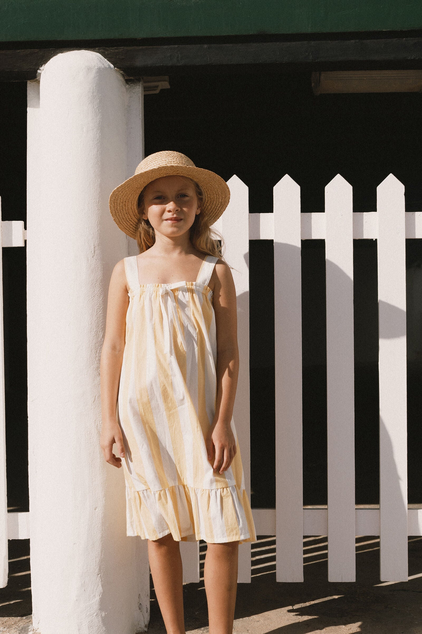 YELLOW STRIPES NIGHTGOWN DRESS