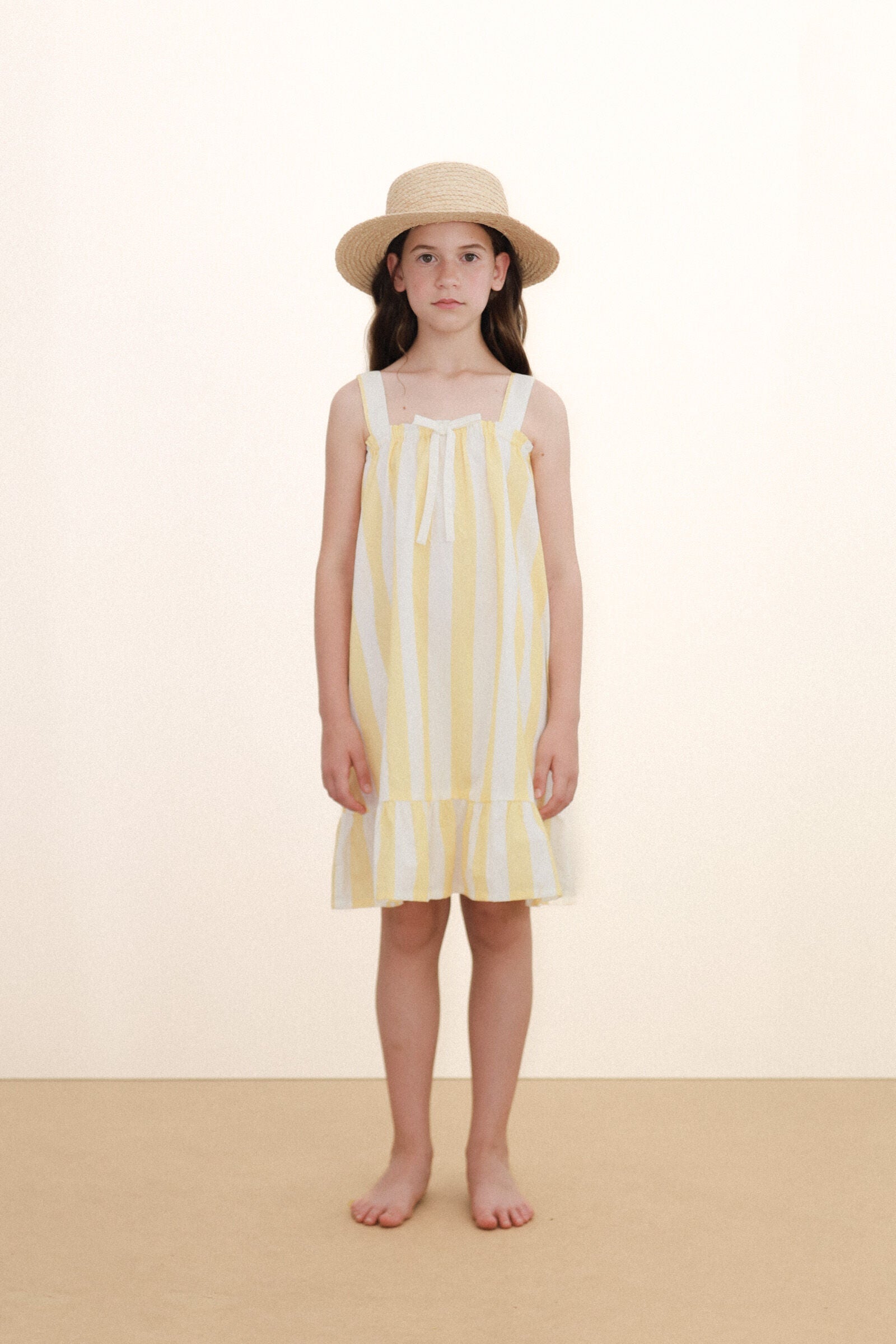 YELLOW STRIPES NIGHTGOWN DRESS