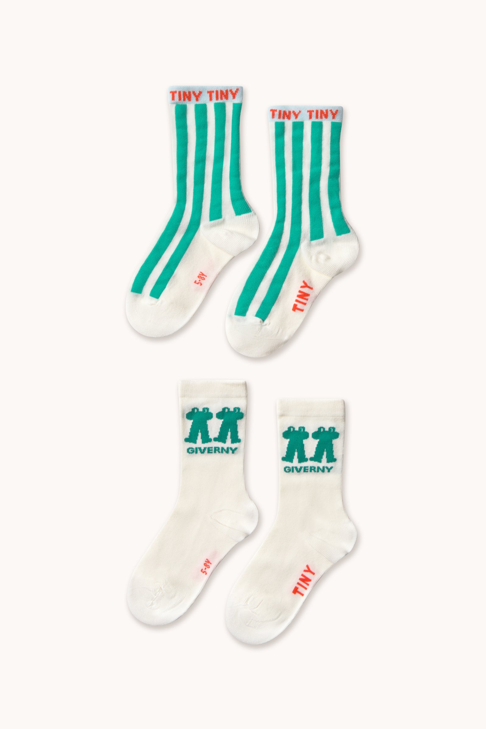 EMERALD STRIPES & FROG MEDIUM SOCKS