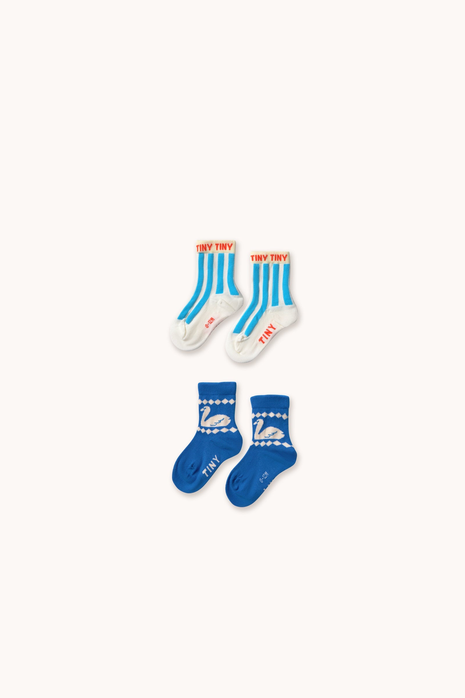 BLUE STRIPES & SWAN MEDIUM SOCKS