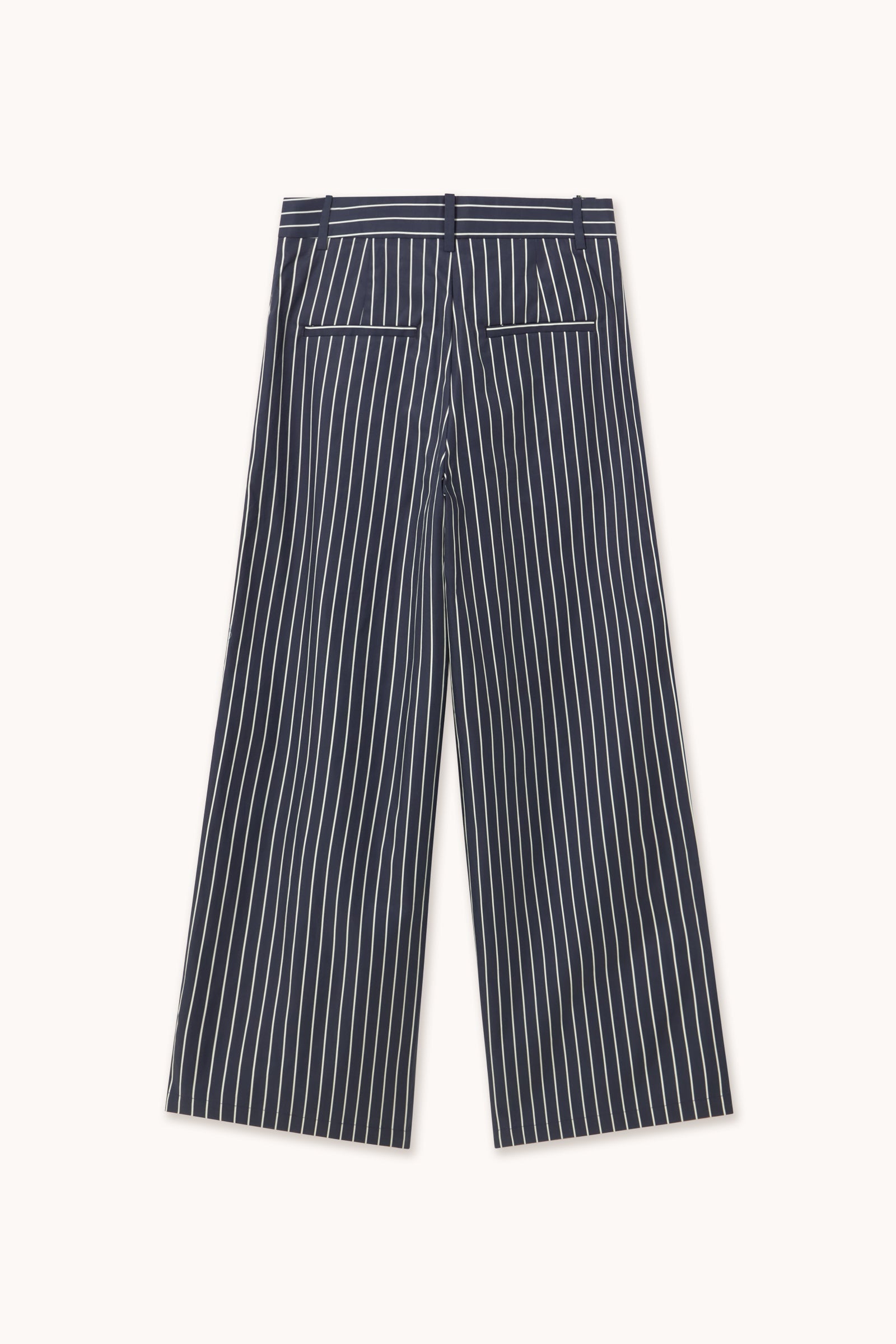 STRIPED TWILL TROUSERS