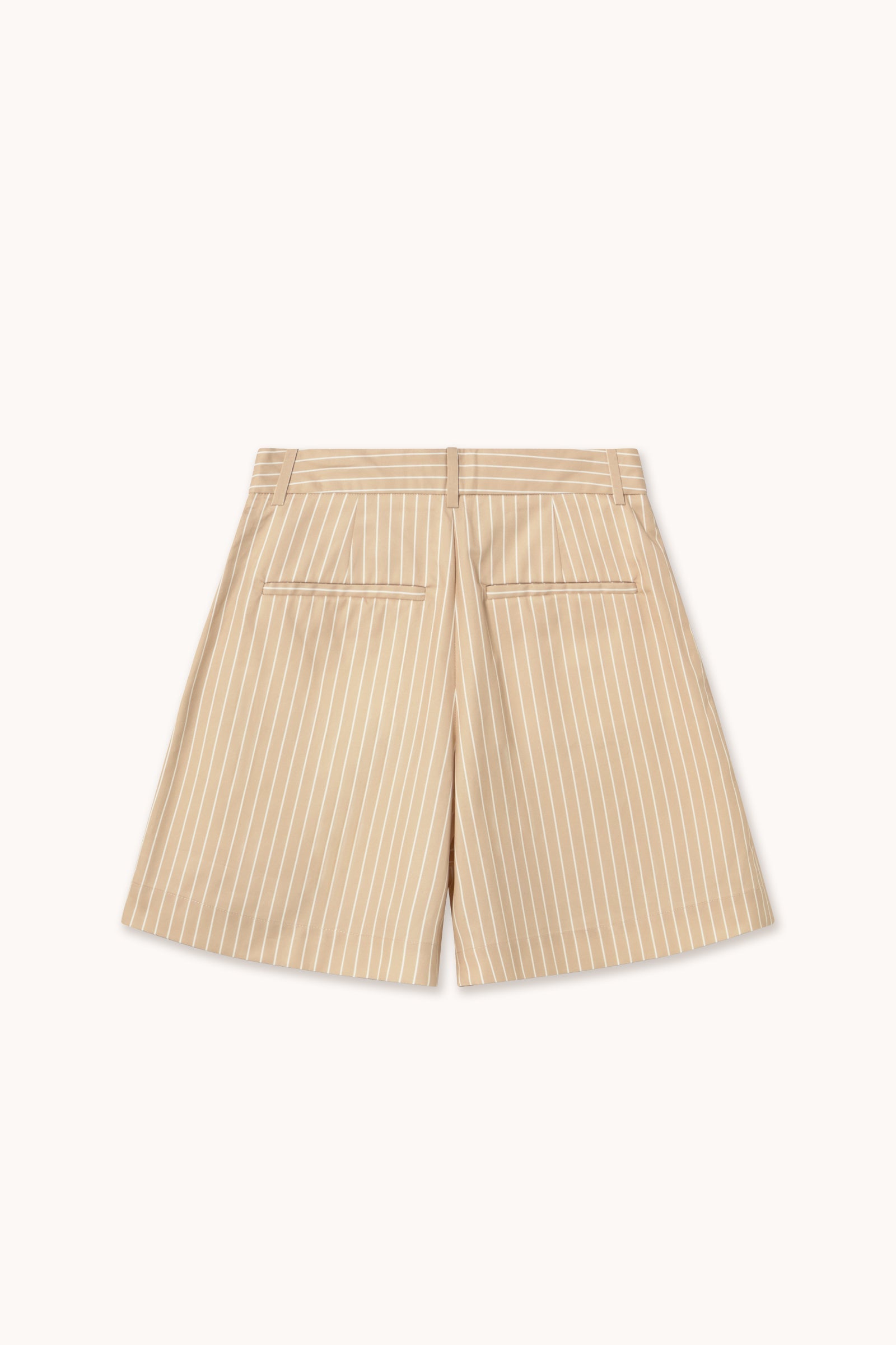 THIN STRIPES TWILL PLEATED SHORTS