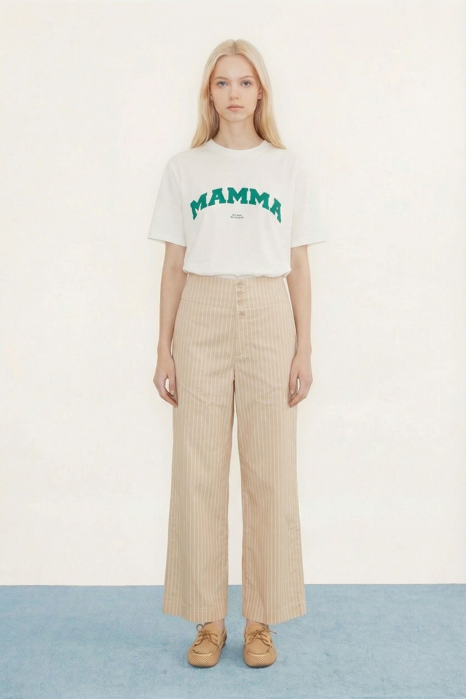 THIN STRIPES TWILL TROUSERS