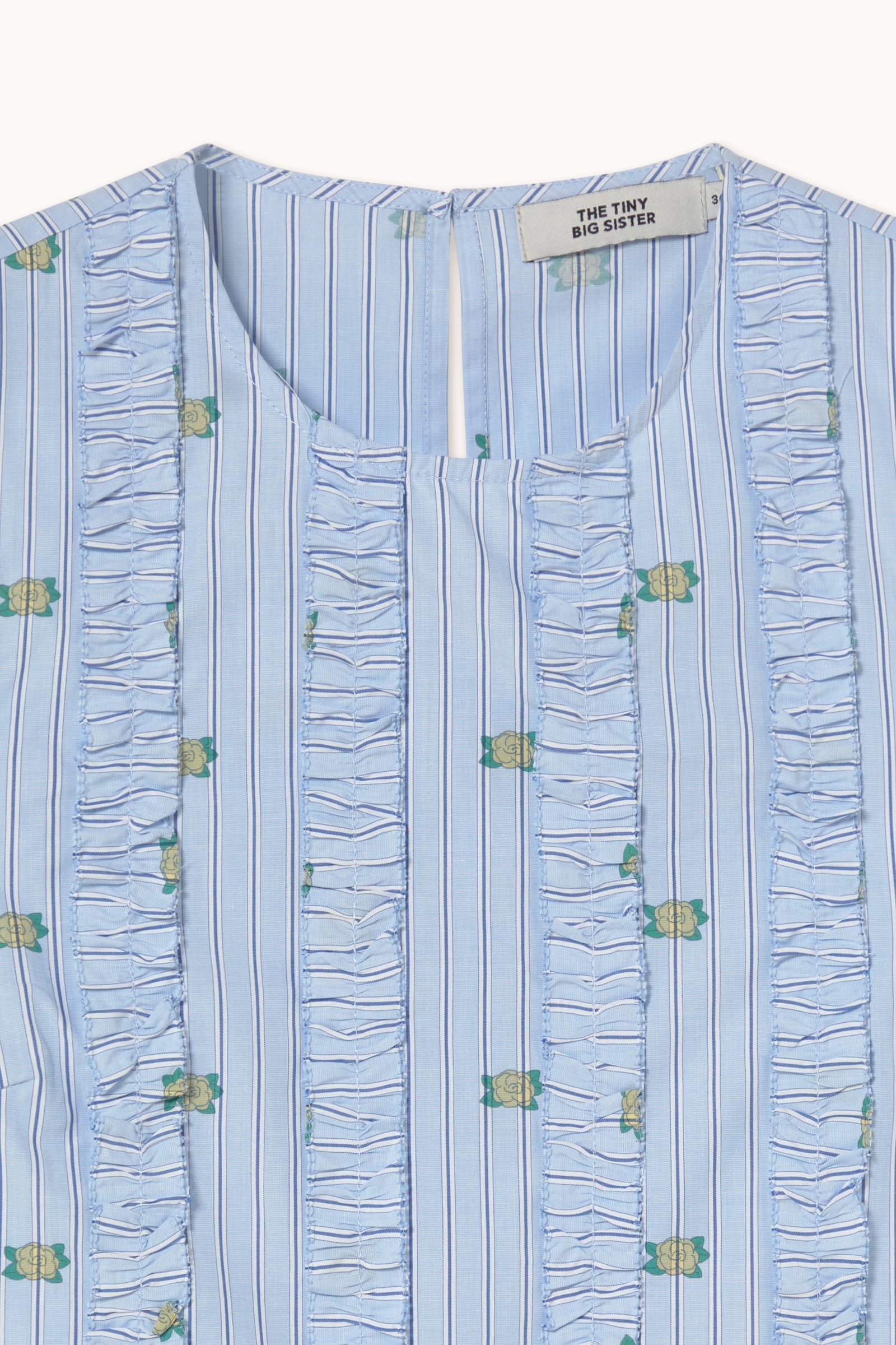 MINI FLOWERS STRIPED FRILLS TOP