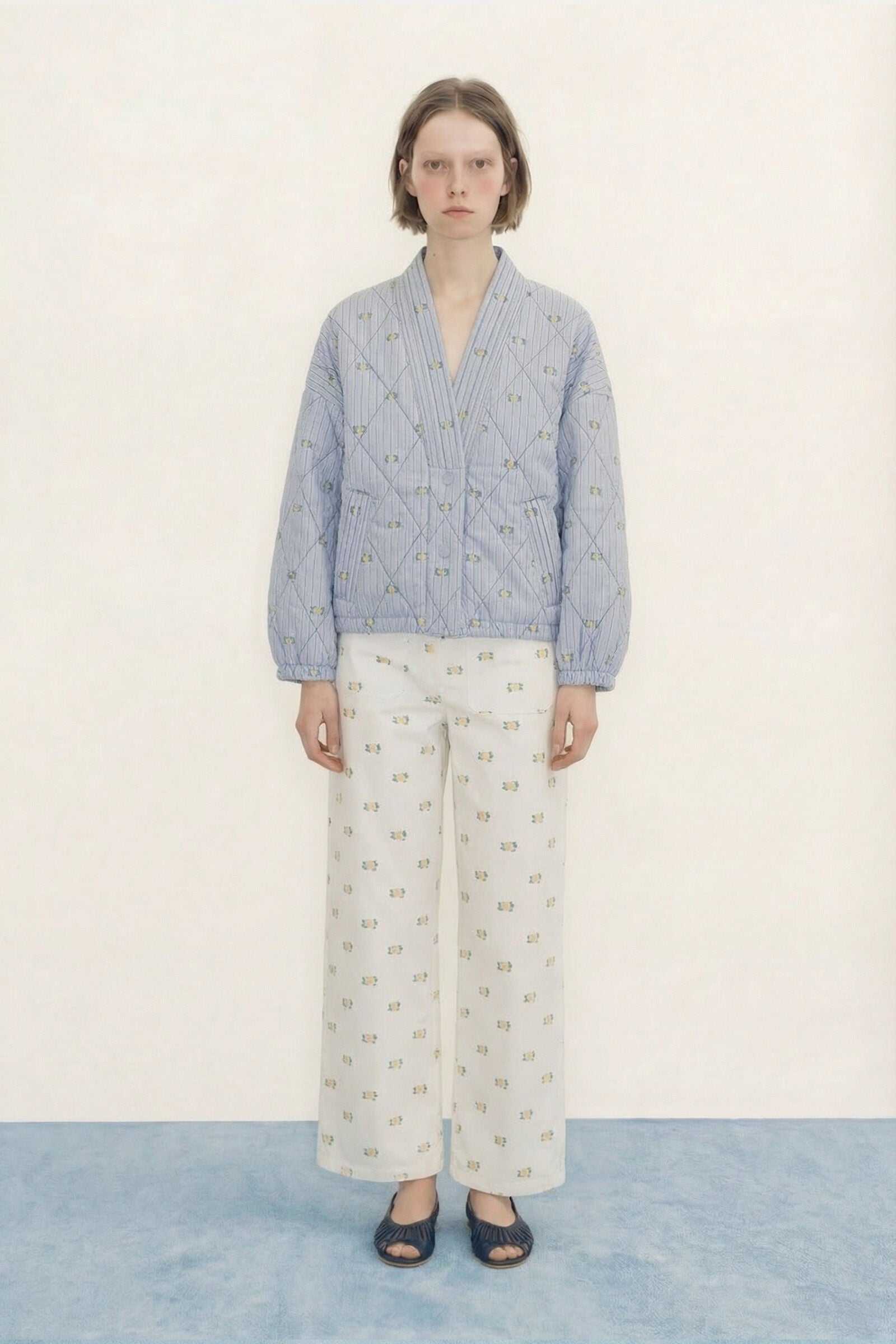 MINI FLOWERS STRIPED JACKET